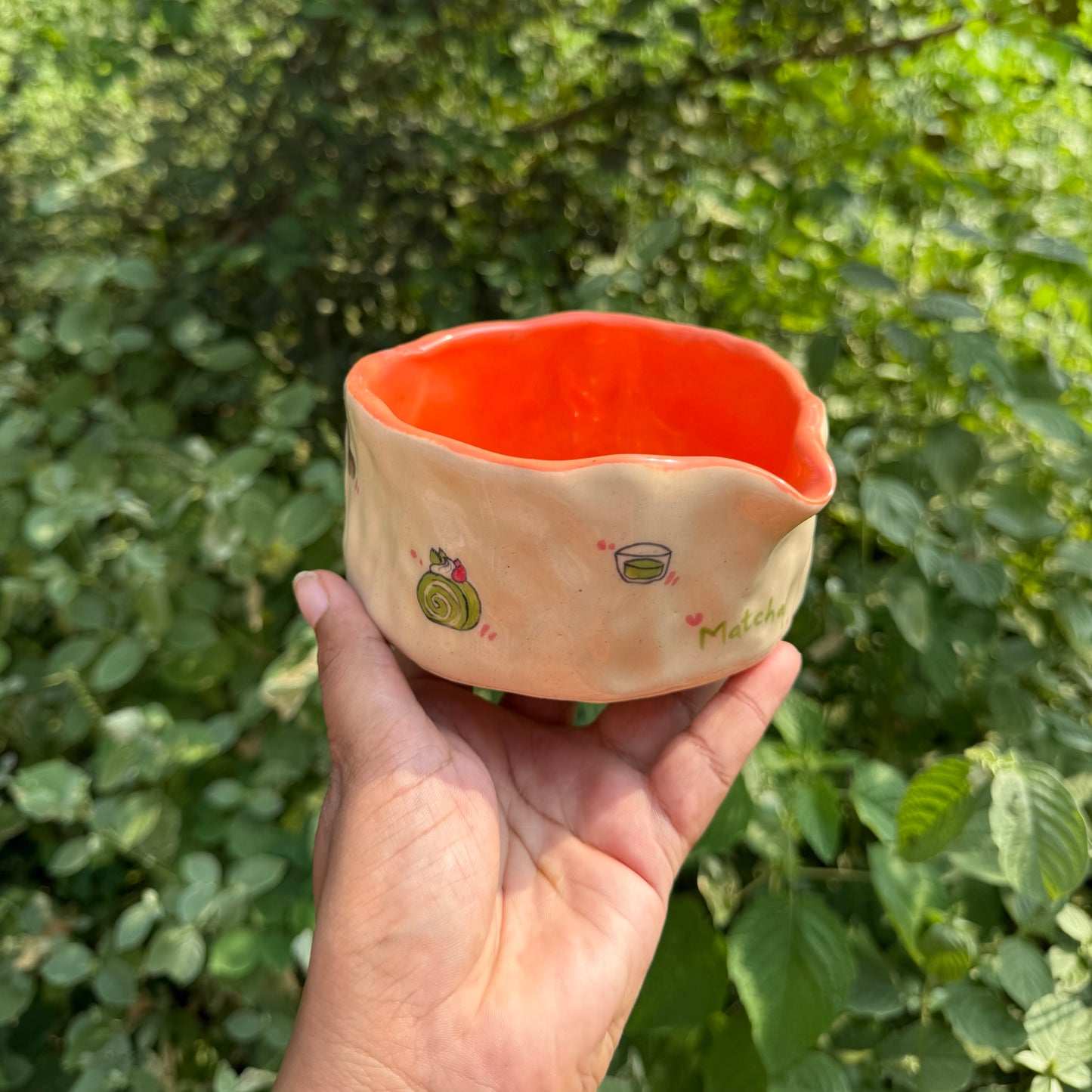 Orange matcha themed pourer + holder
