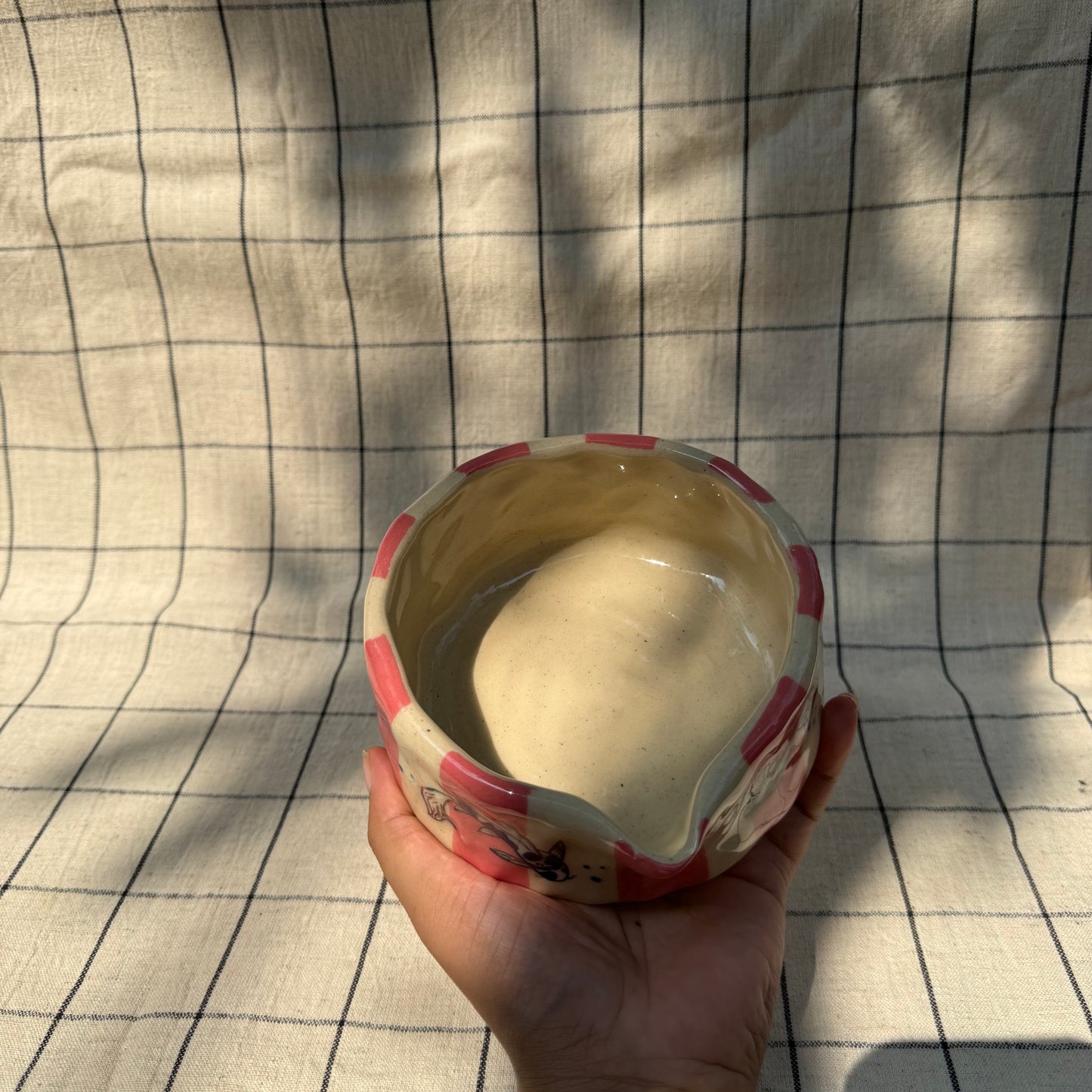 Pink koi fish matcha pourer
