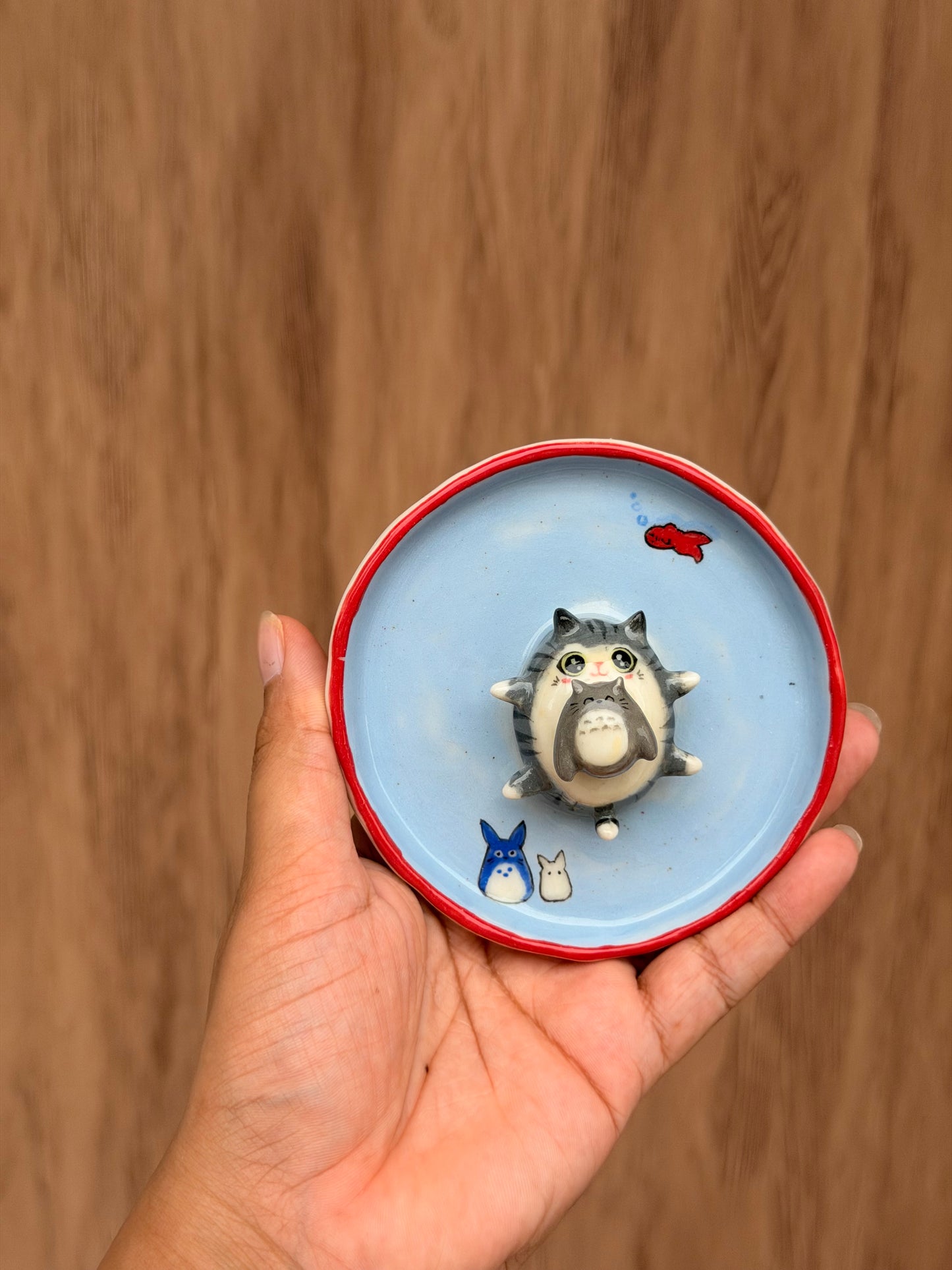 Grey Cat & Totoro trinket