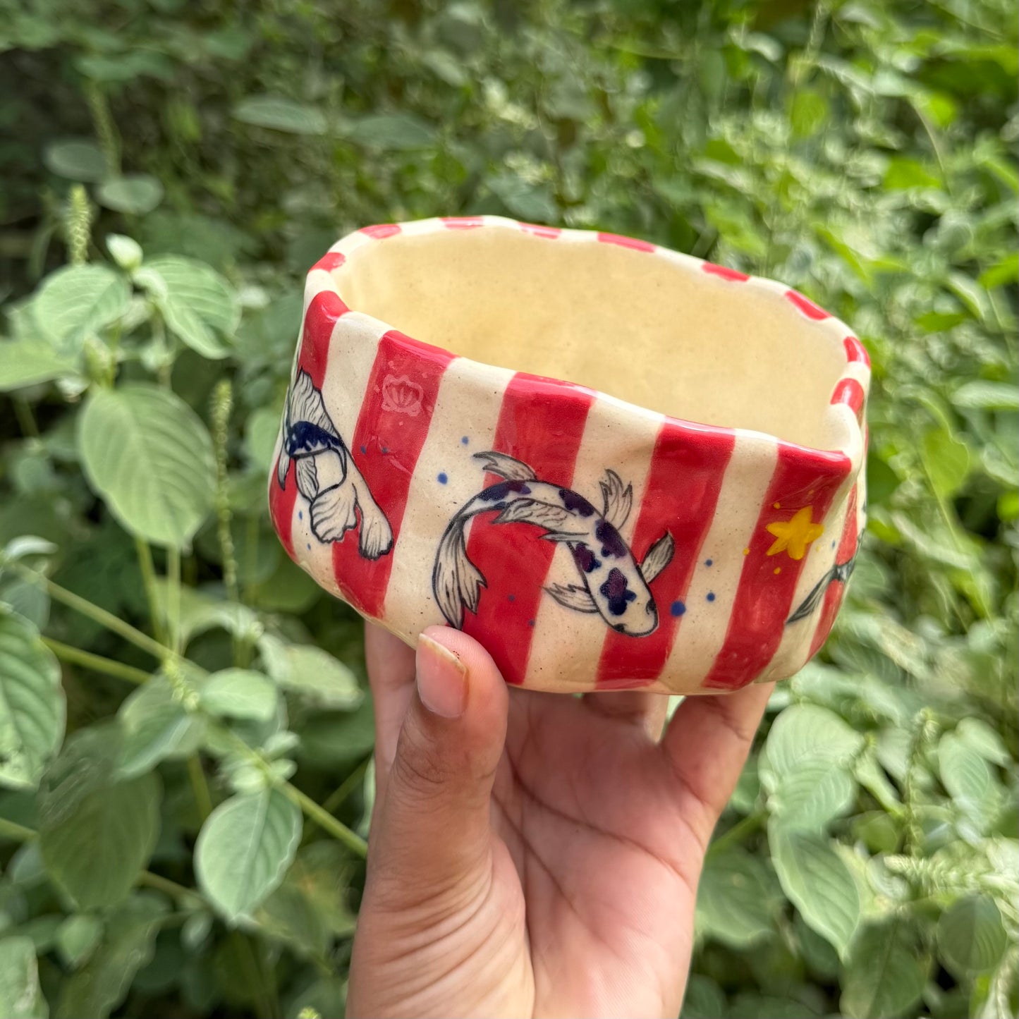 Red Koi Fish matcha pourer