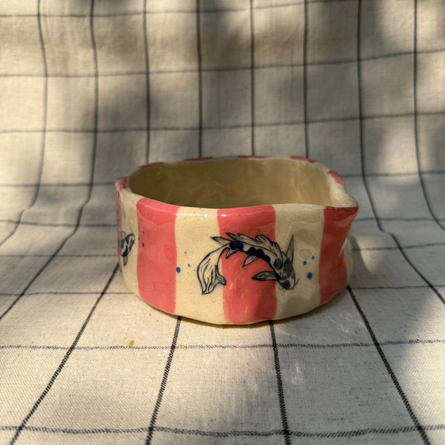 Pink koi fish matcha pourer