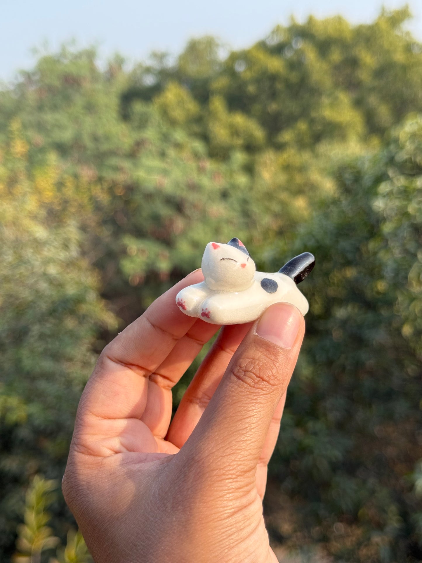 B&W cat chopstick & Chashaku holder