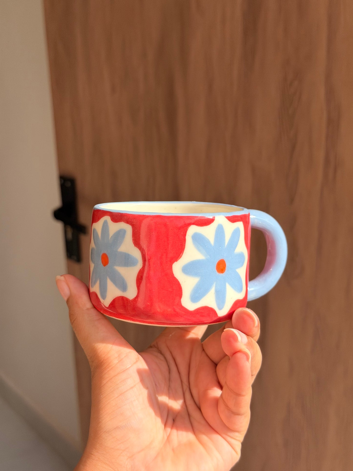 White cat mug