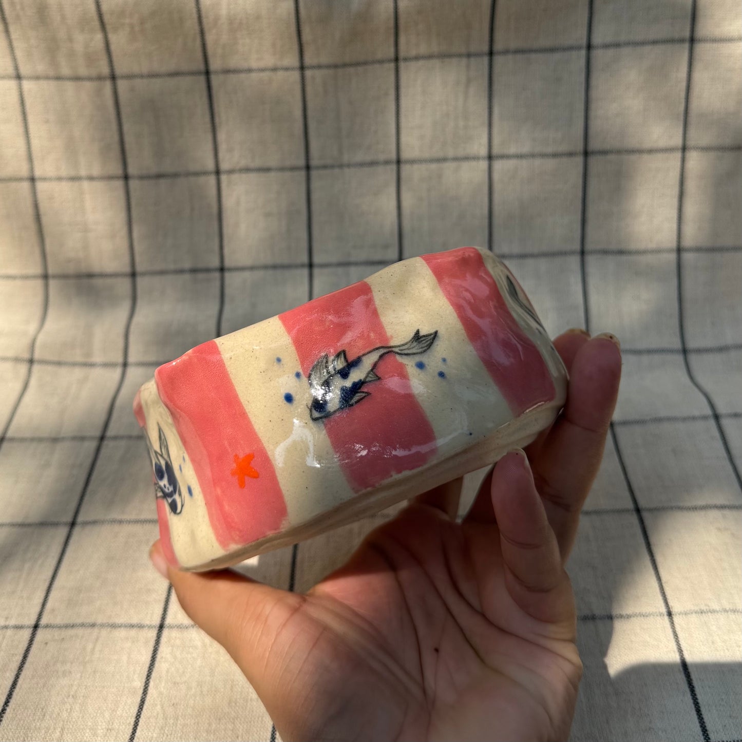 Pink koi fish matcha pourer