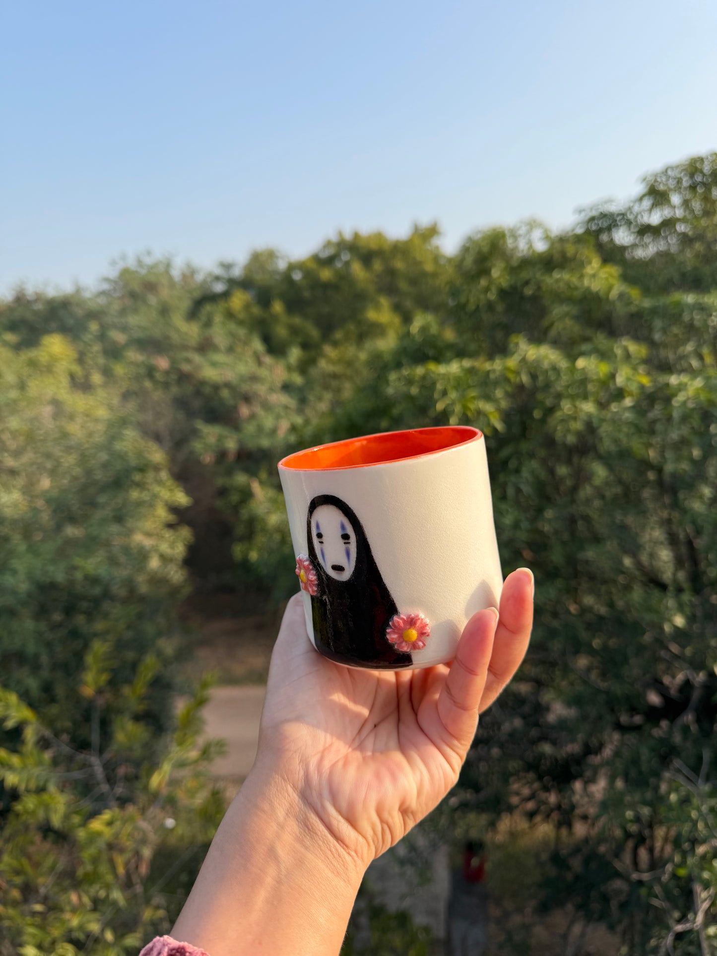No Face no handle mug
