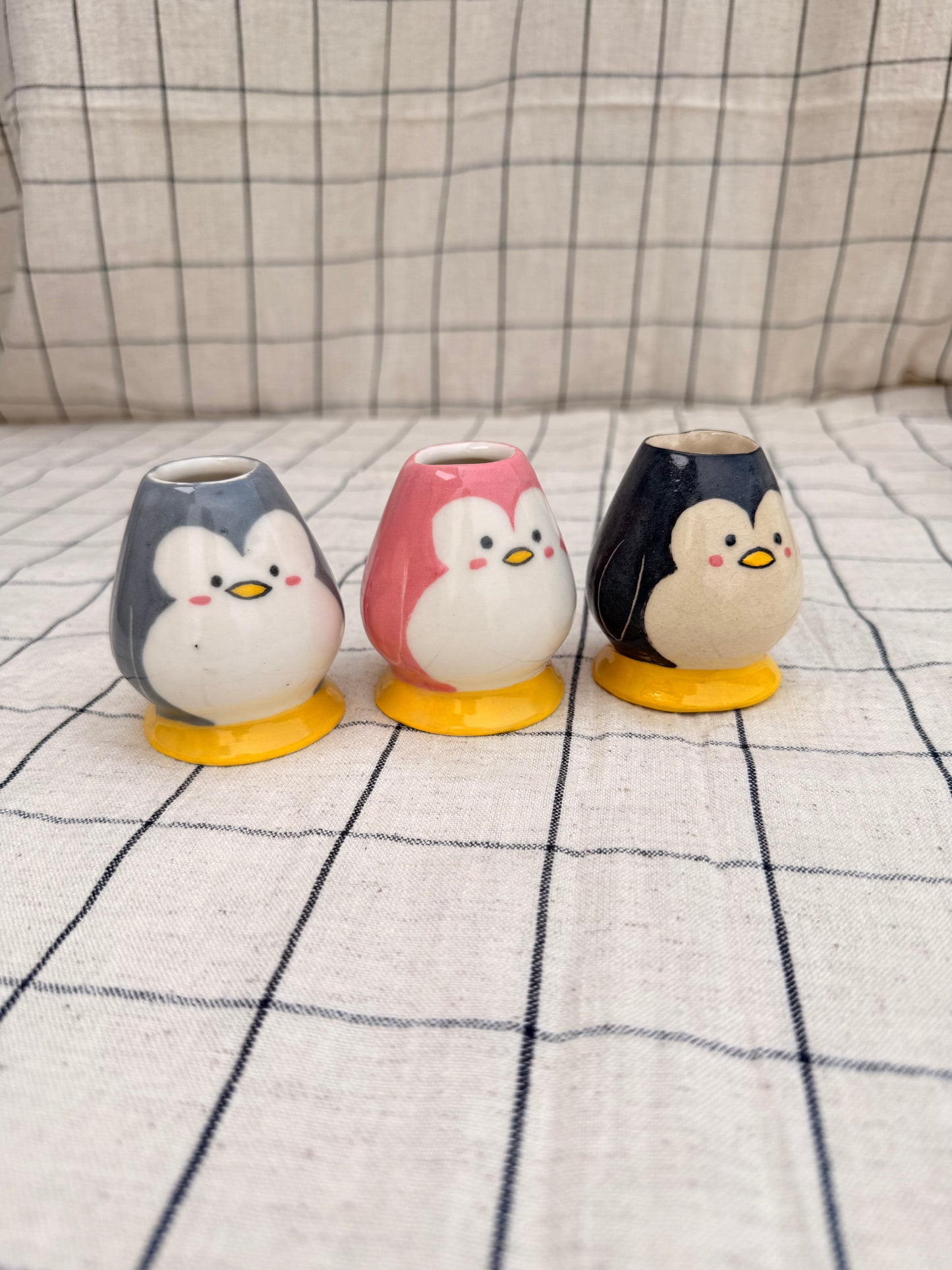 Pink penguin whisk holder