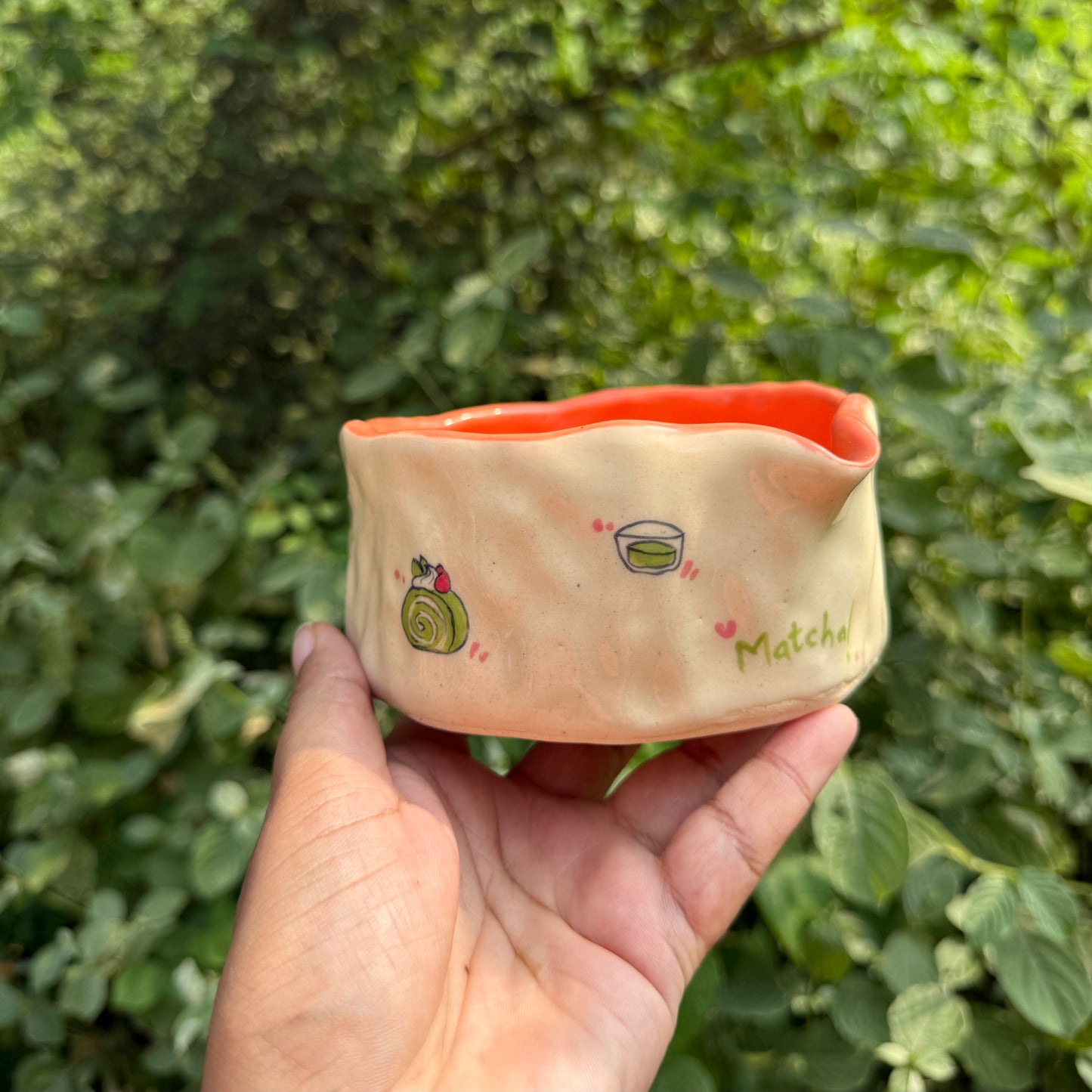 Orange matcha themed pourer + holder