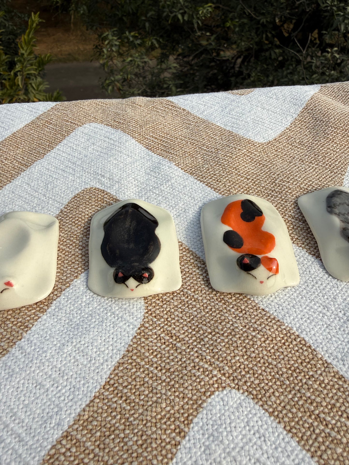 Orange cat Chashaku & choptick holder