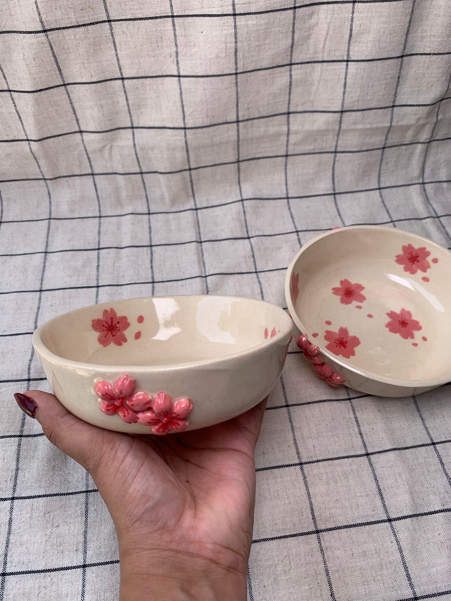 Japanese flower pasta bowl