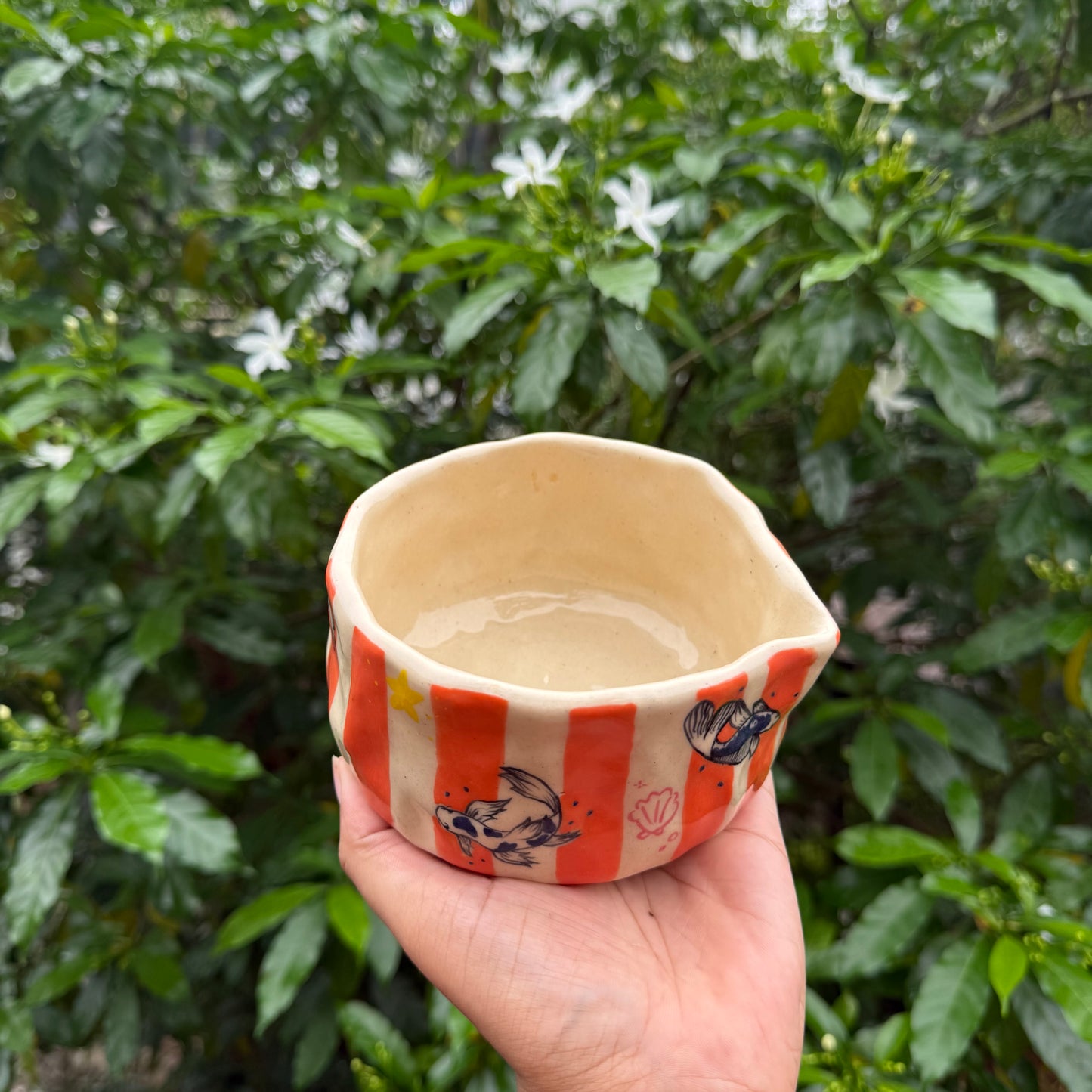 Koi fish Matcha pourer + whisk holder