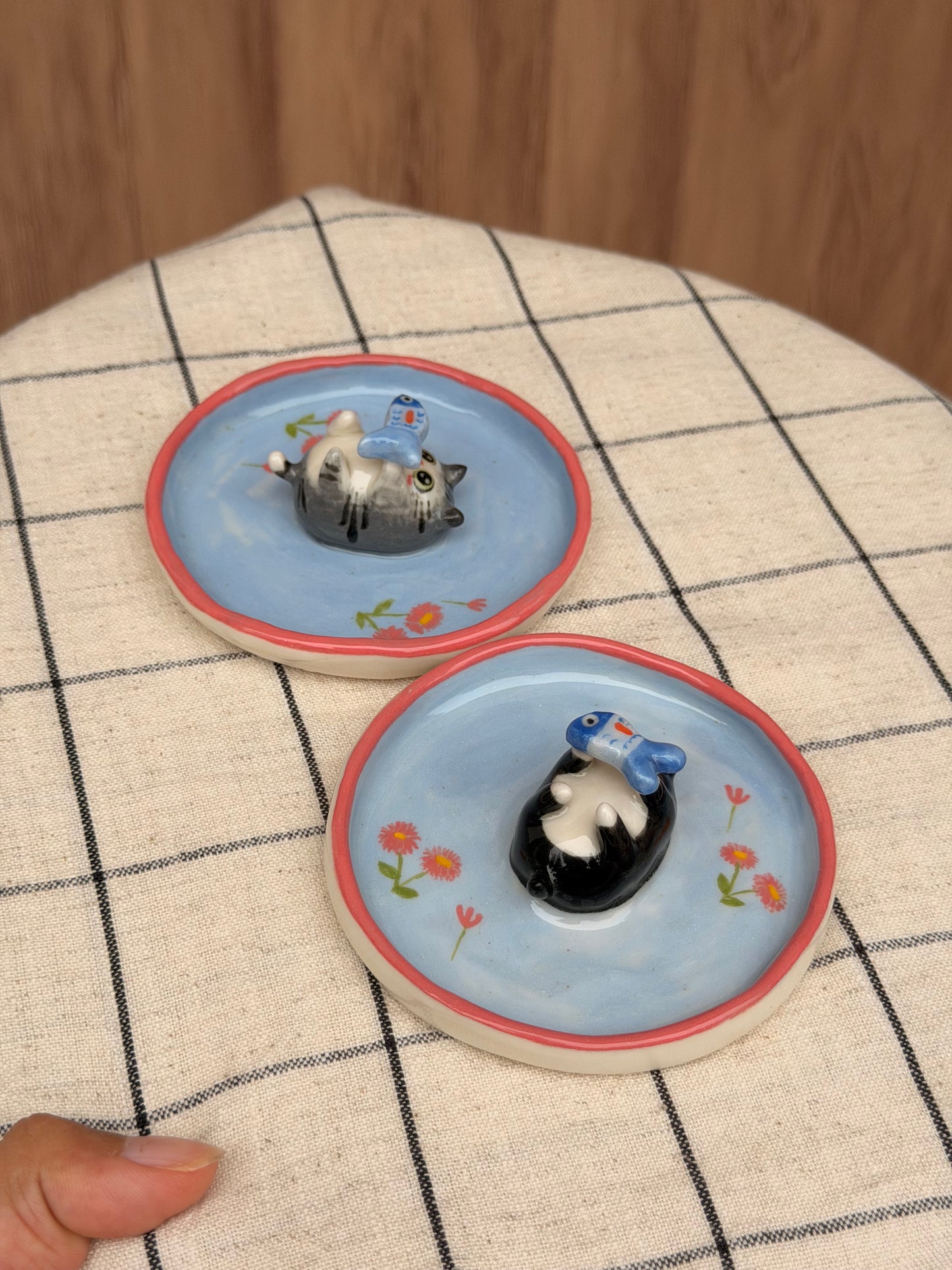 Black Cat & fish trinket