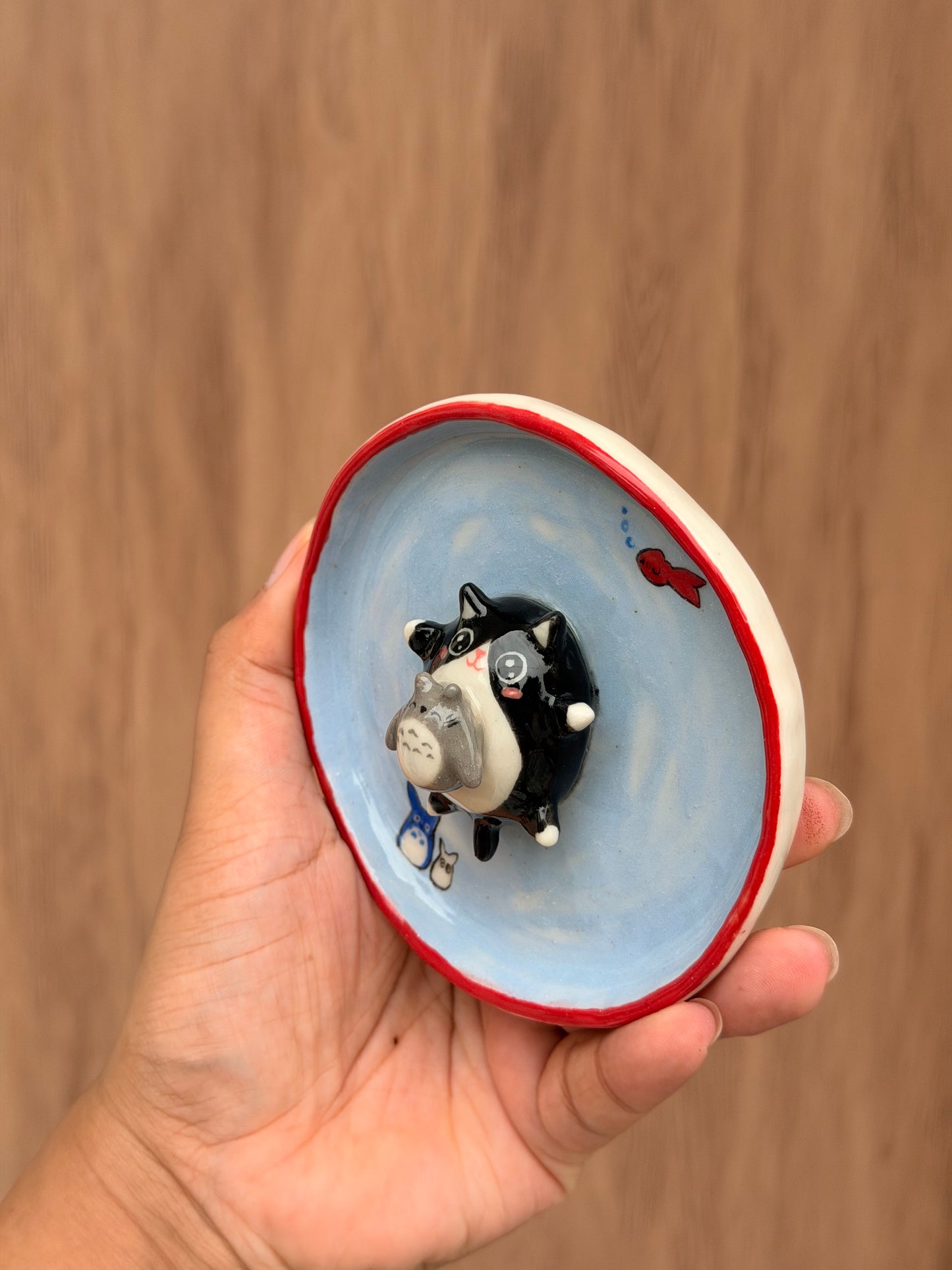 Black Cat & Totoro trinket