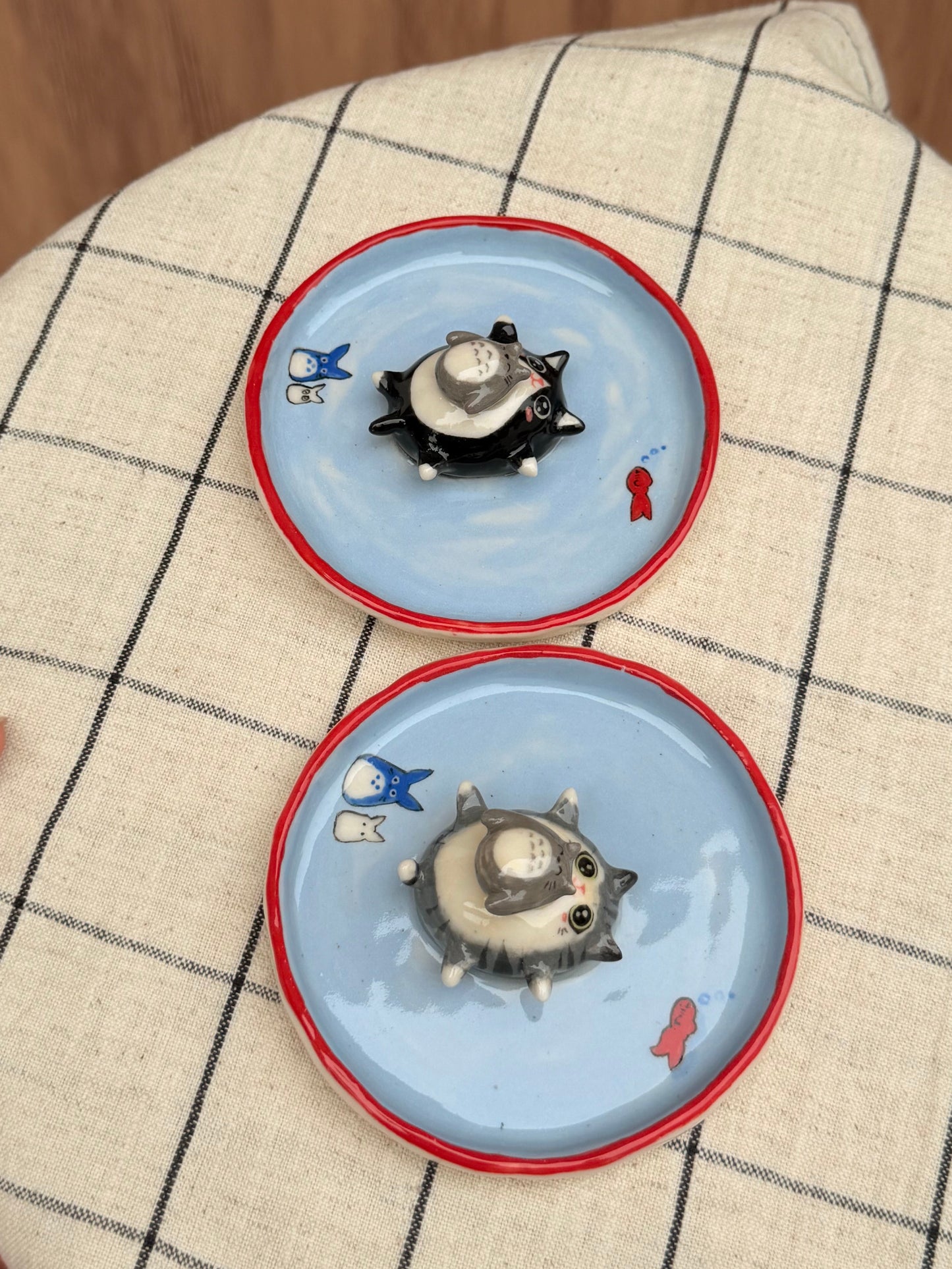 Black Cat & Totoro trinket