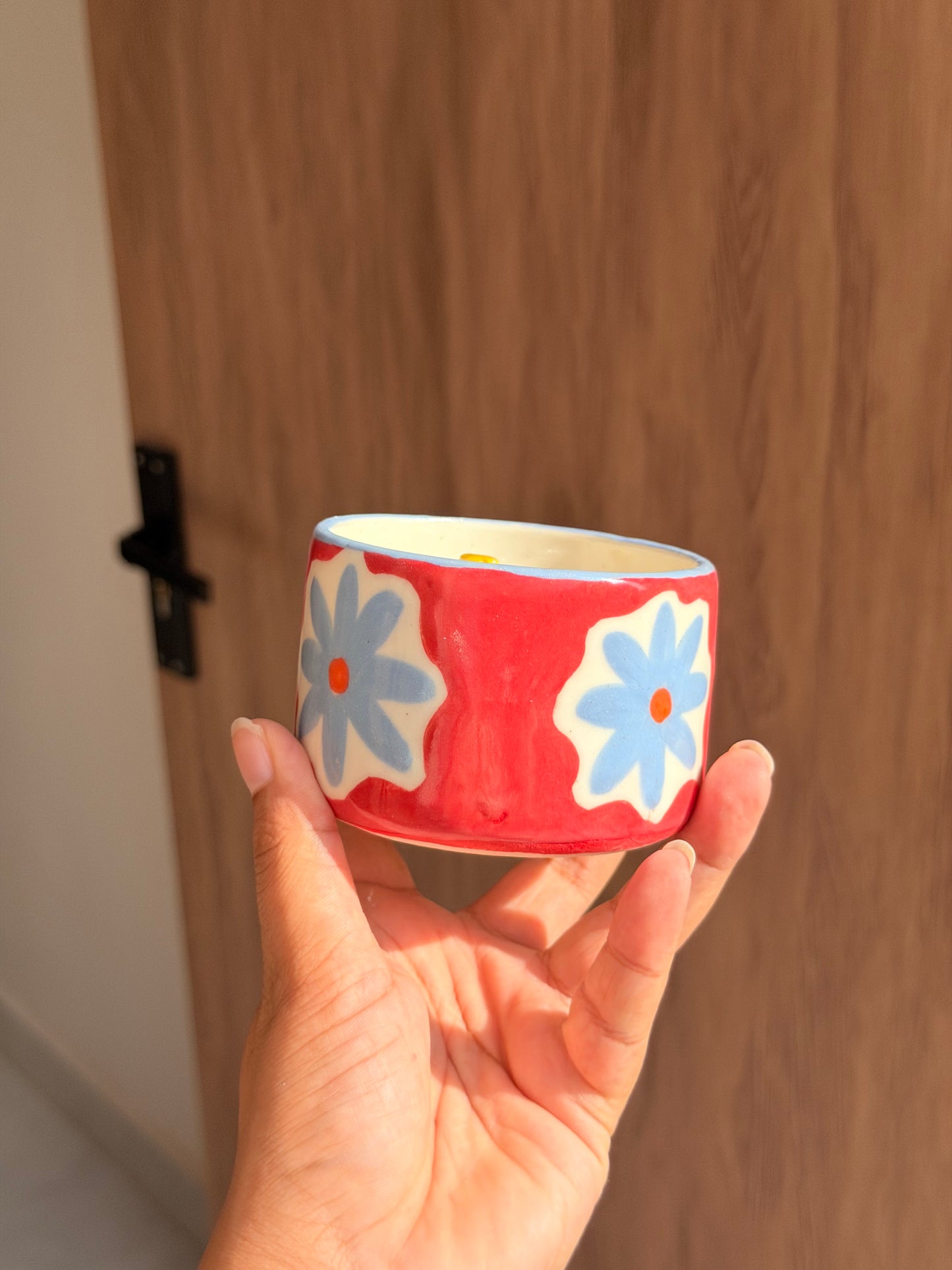 White cat mug