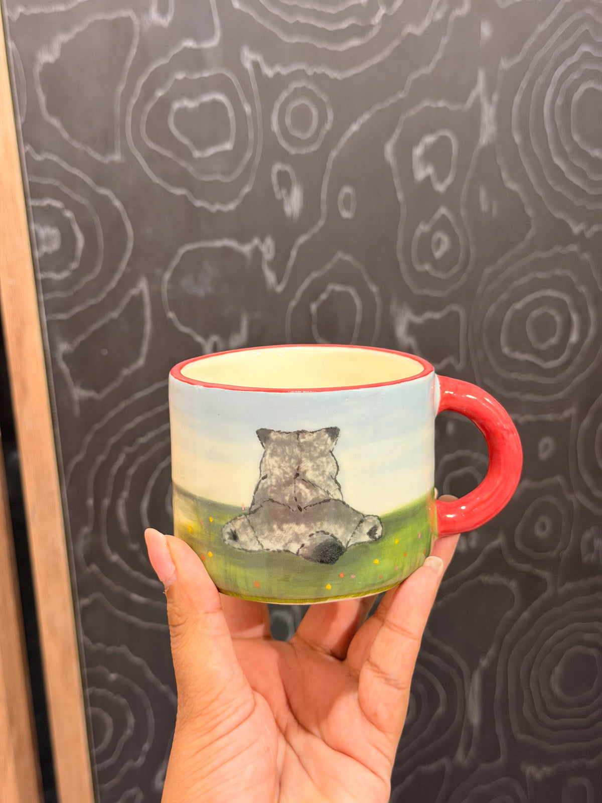 Grey cat mug