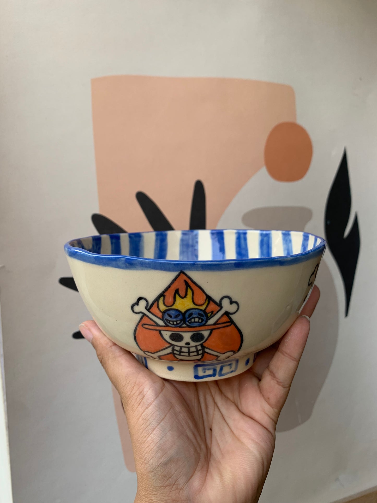 One Piece blue ramen bowl