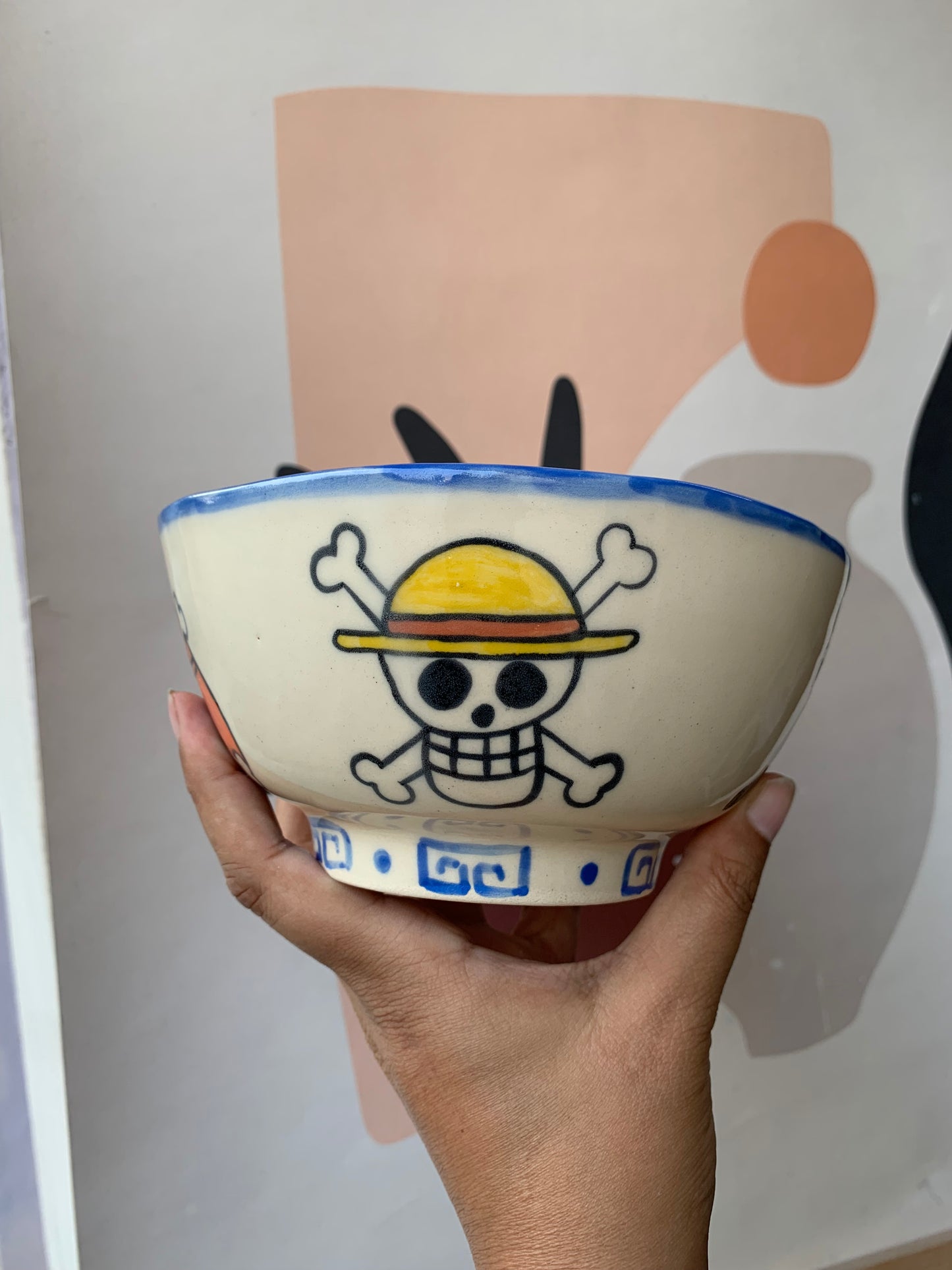 One Piece blue ramen bowl