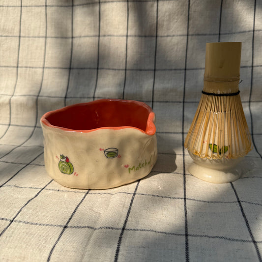Orange matcha themed pourer + holder