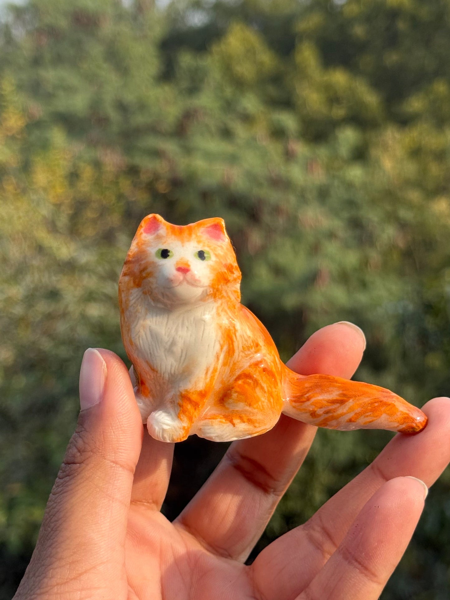 Orange cat figure