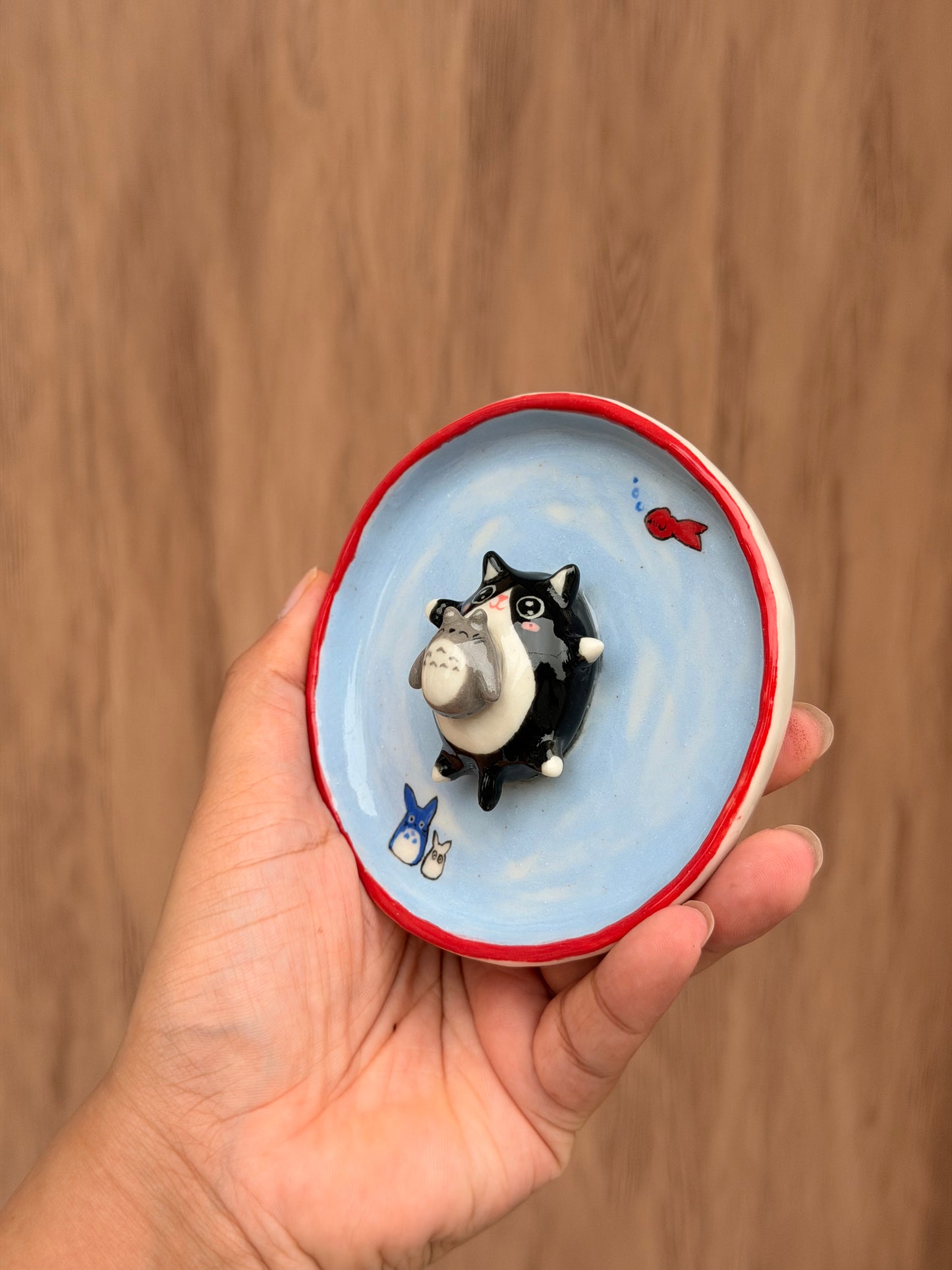 Black Cat & Totoro trinket
