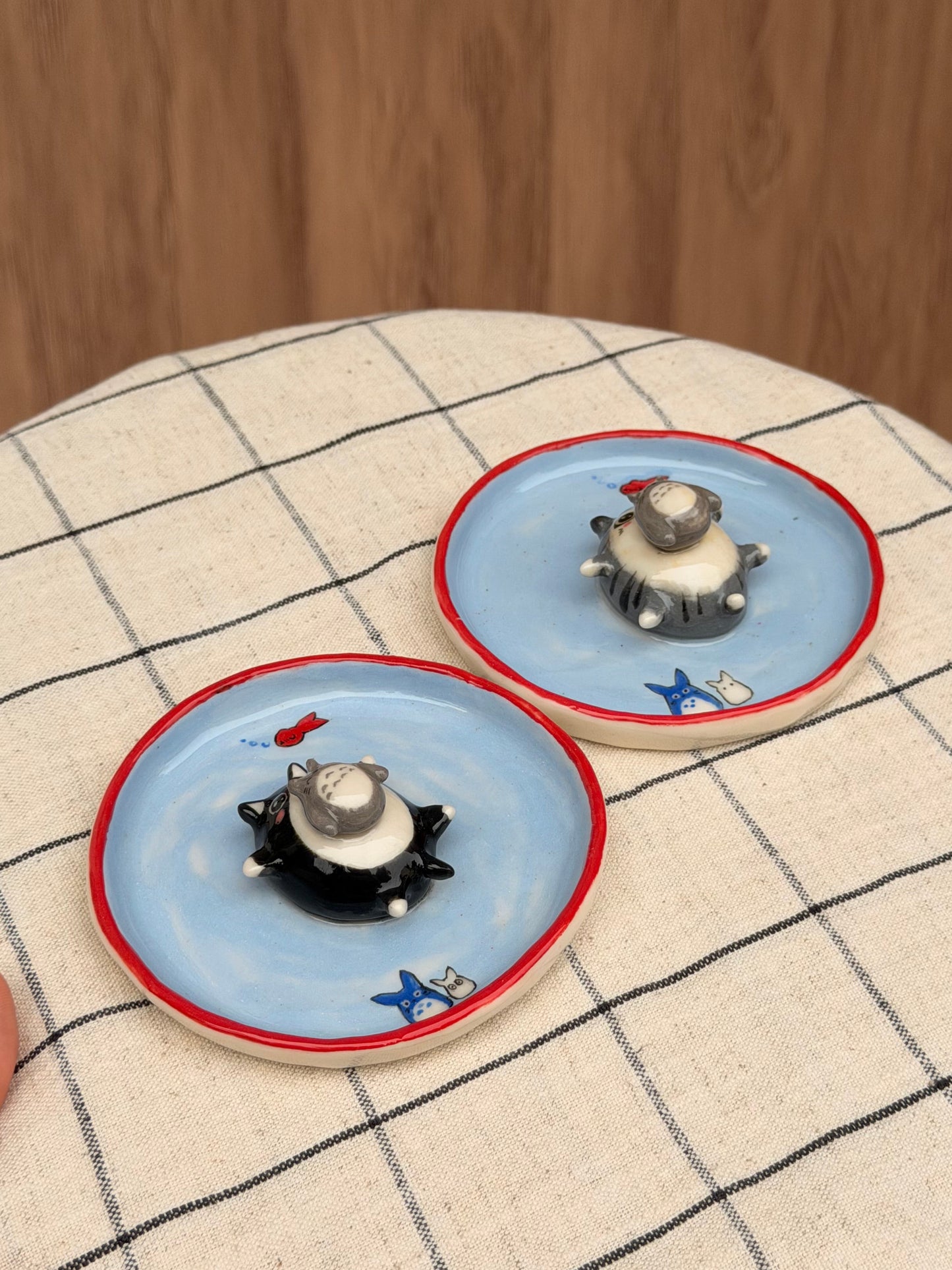 Grey Cat & Totoro trinket