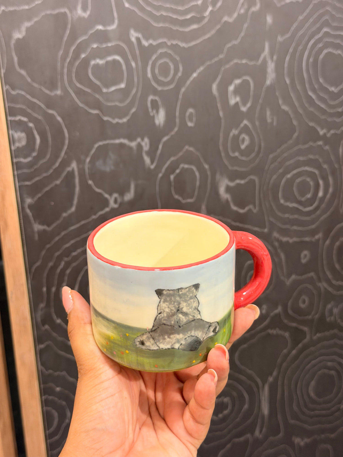 Grey cat mug