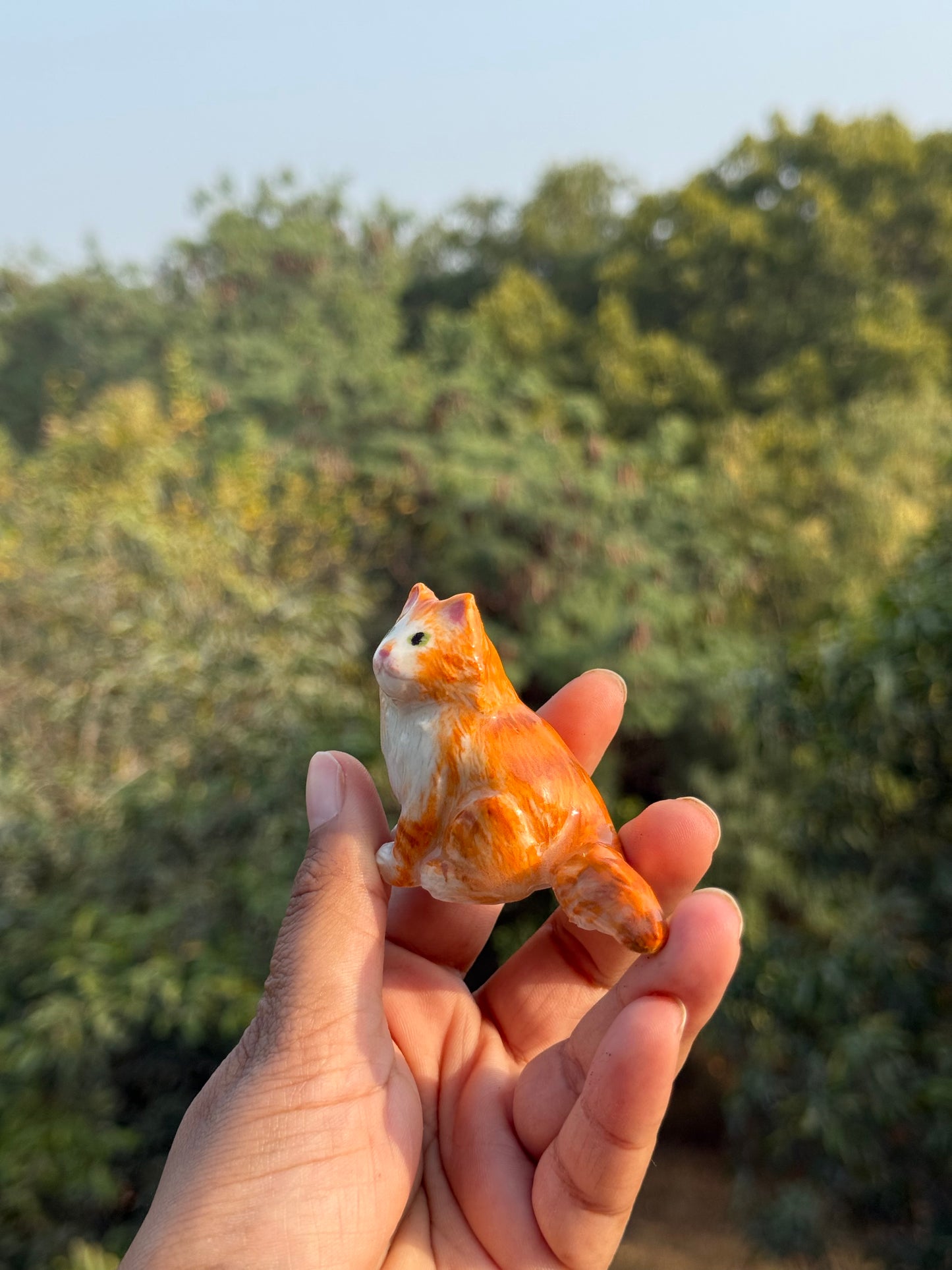 Orange cat figure
