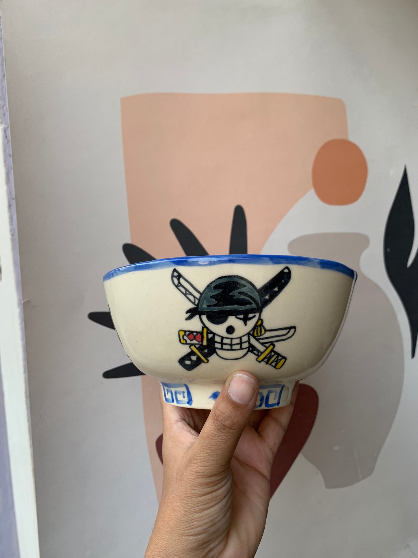 One Piece blue ramen bowl