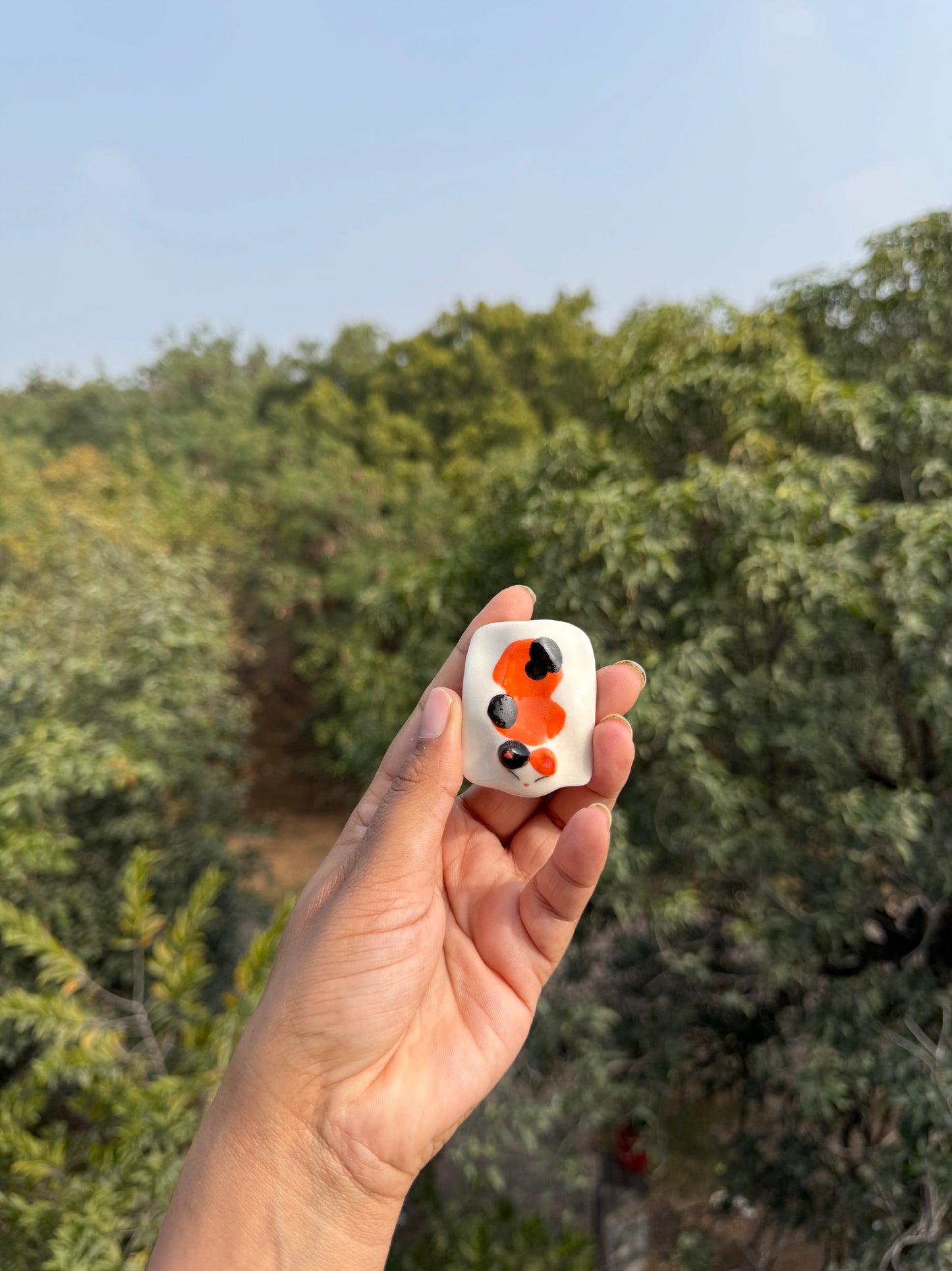 Orange cat Chashaku & choptick holder