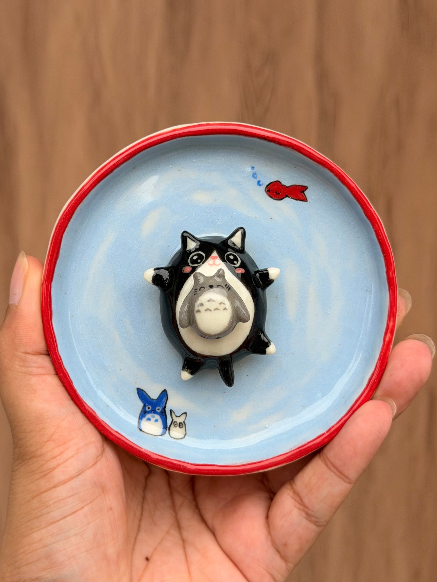 Black Cat & Totoro trinket