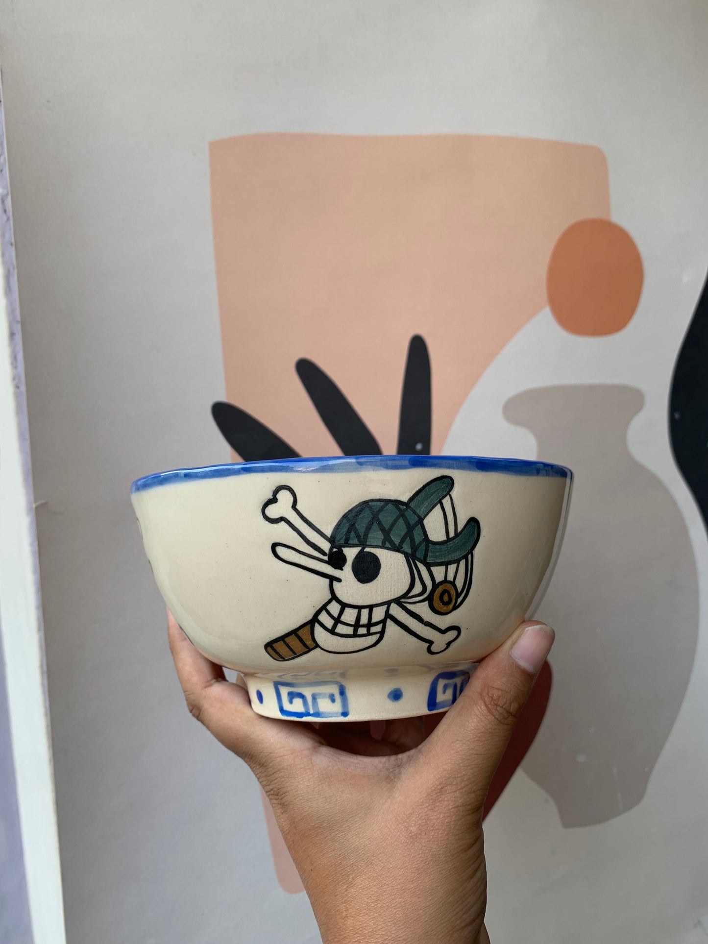 One Piece blue ramen bowl