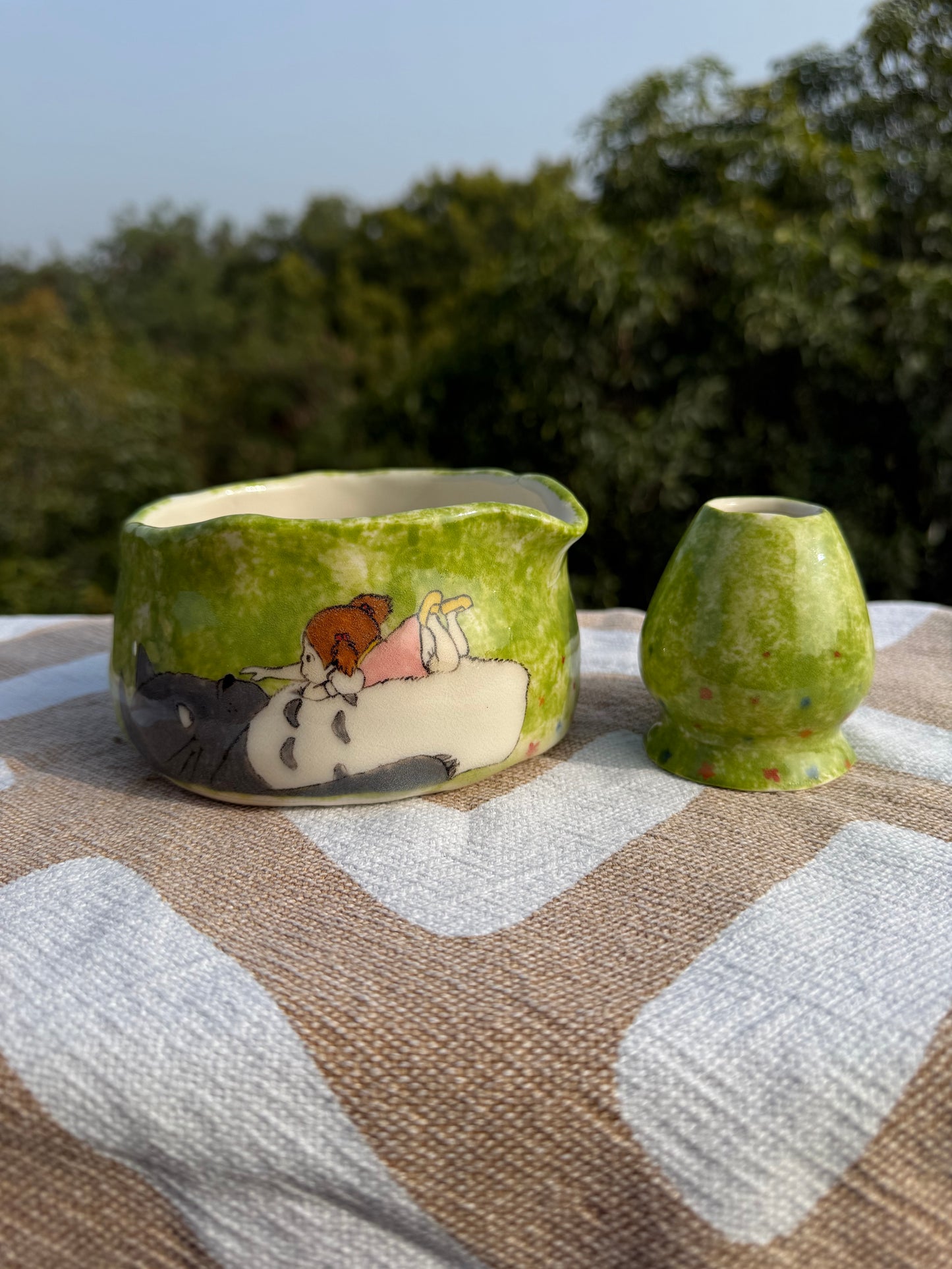 Totoro matcha Pourer+ holder