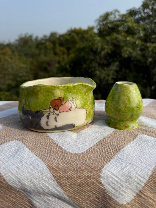 Totoro matcha Pourer+ holder