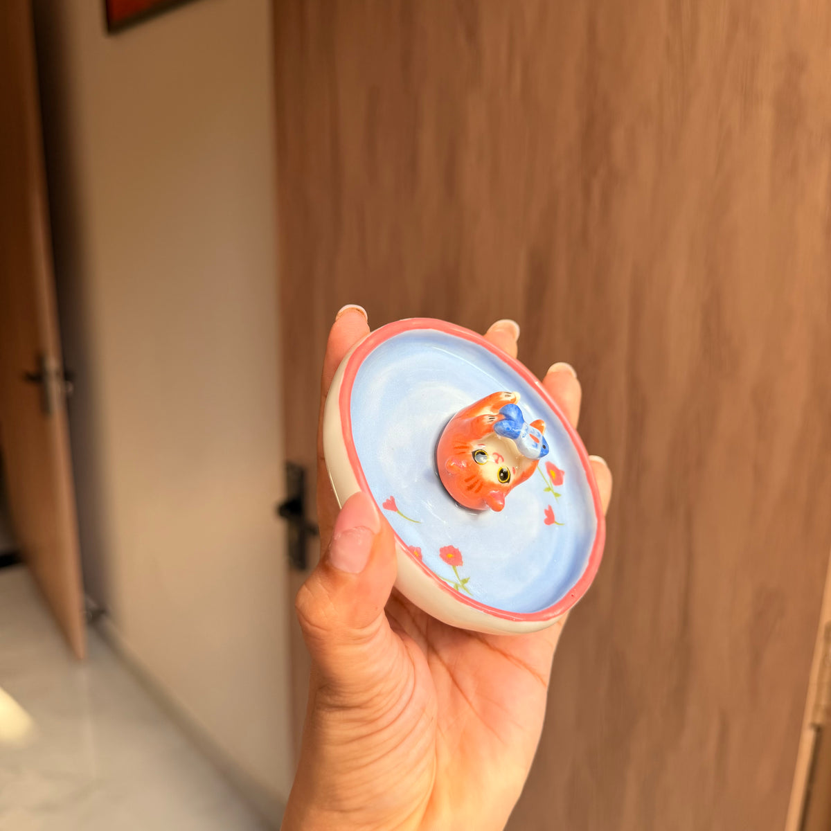 Orange Cat & fish trinket