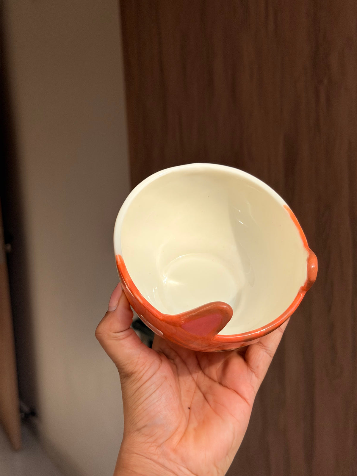 Orange cat bowl
