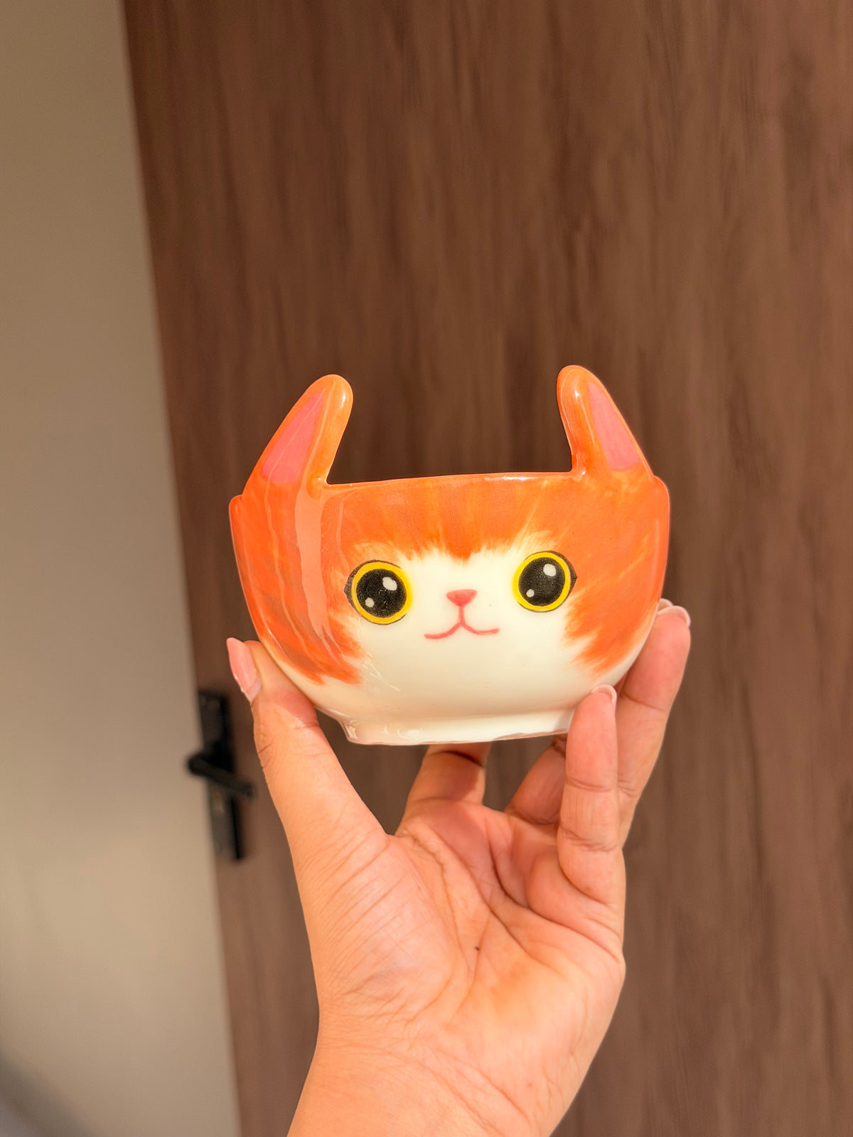 Orange cat bowl