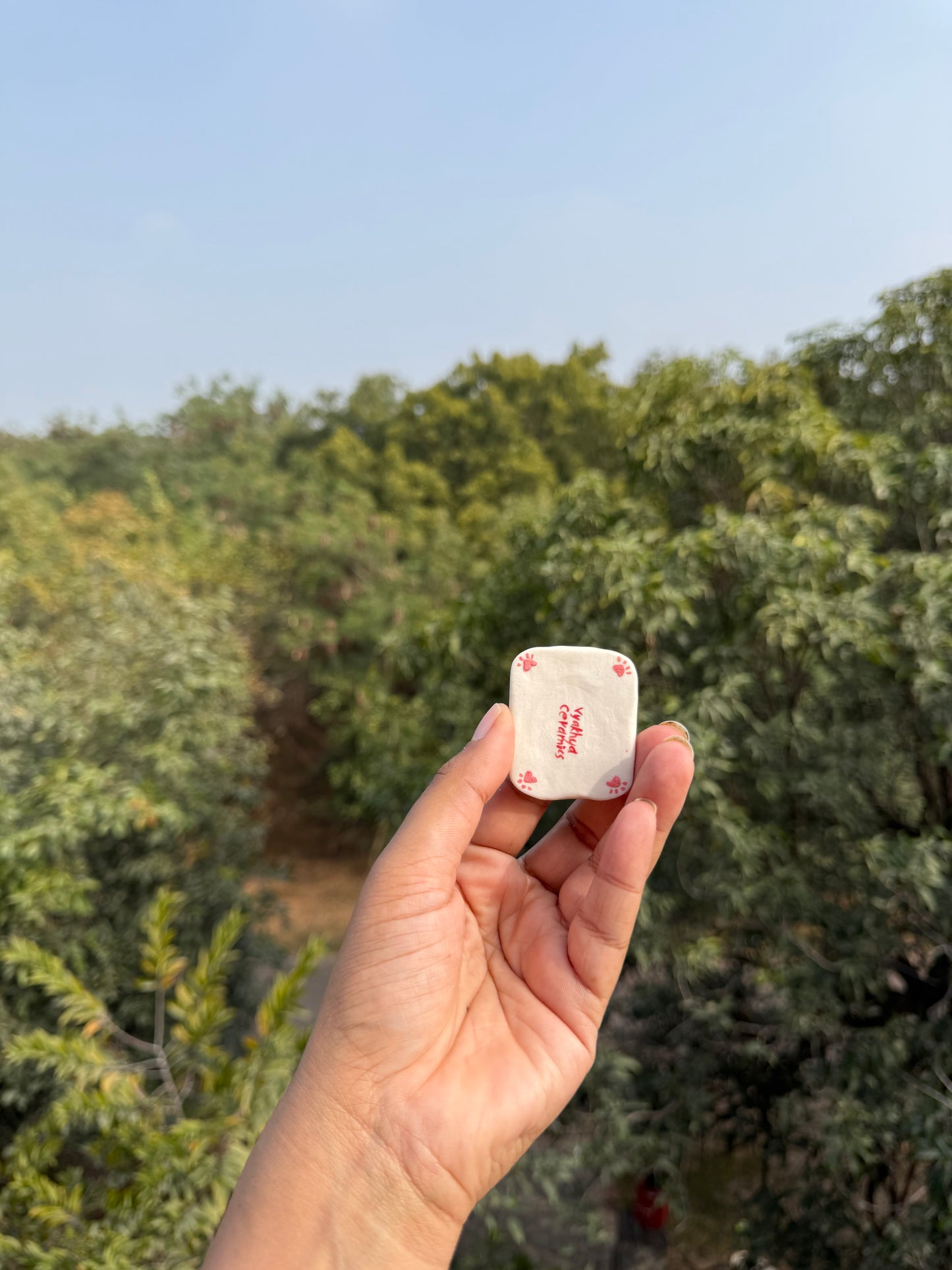 White cat Chashaku & choptick holder