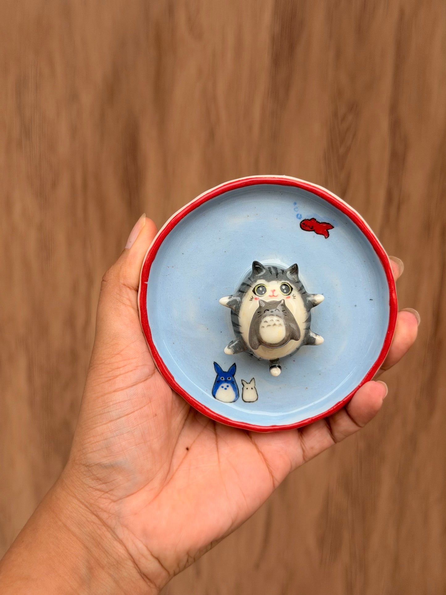Grey Cat & Totoro trinket