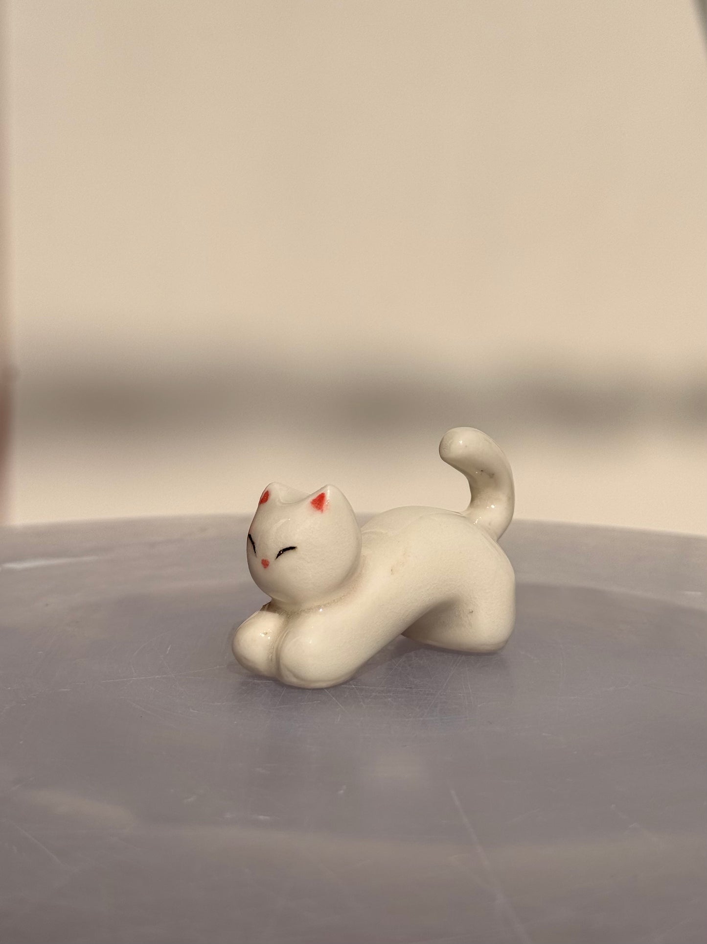 White cat chopstick & Chashaku holder