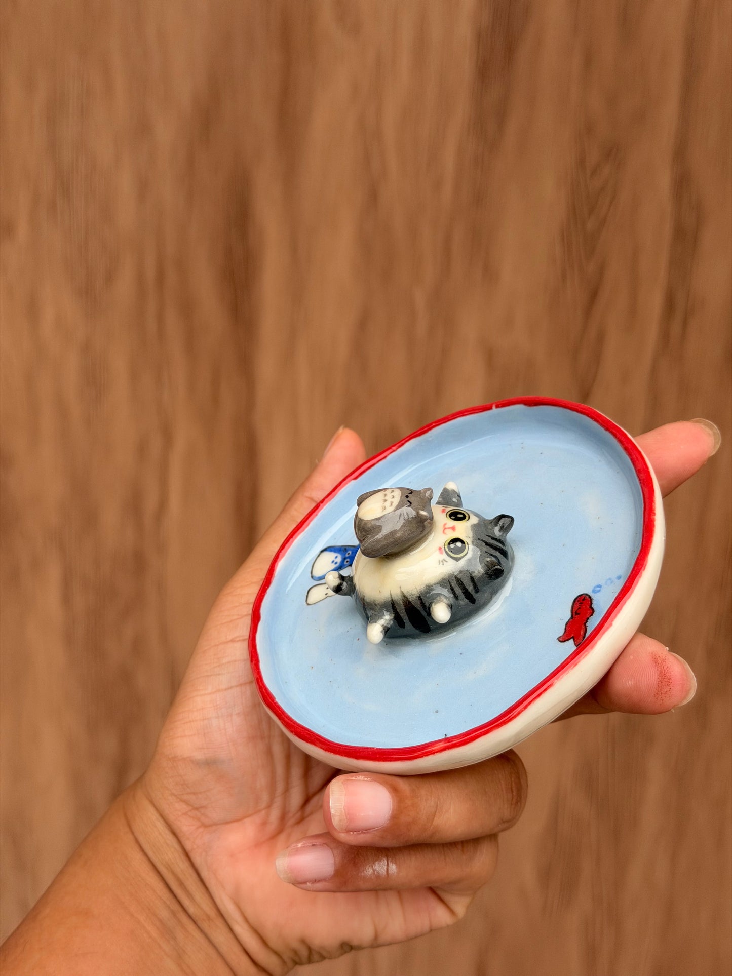 Grey Cat & Totoro trinket