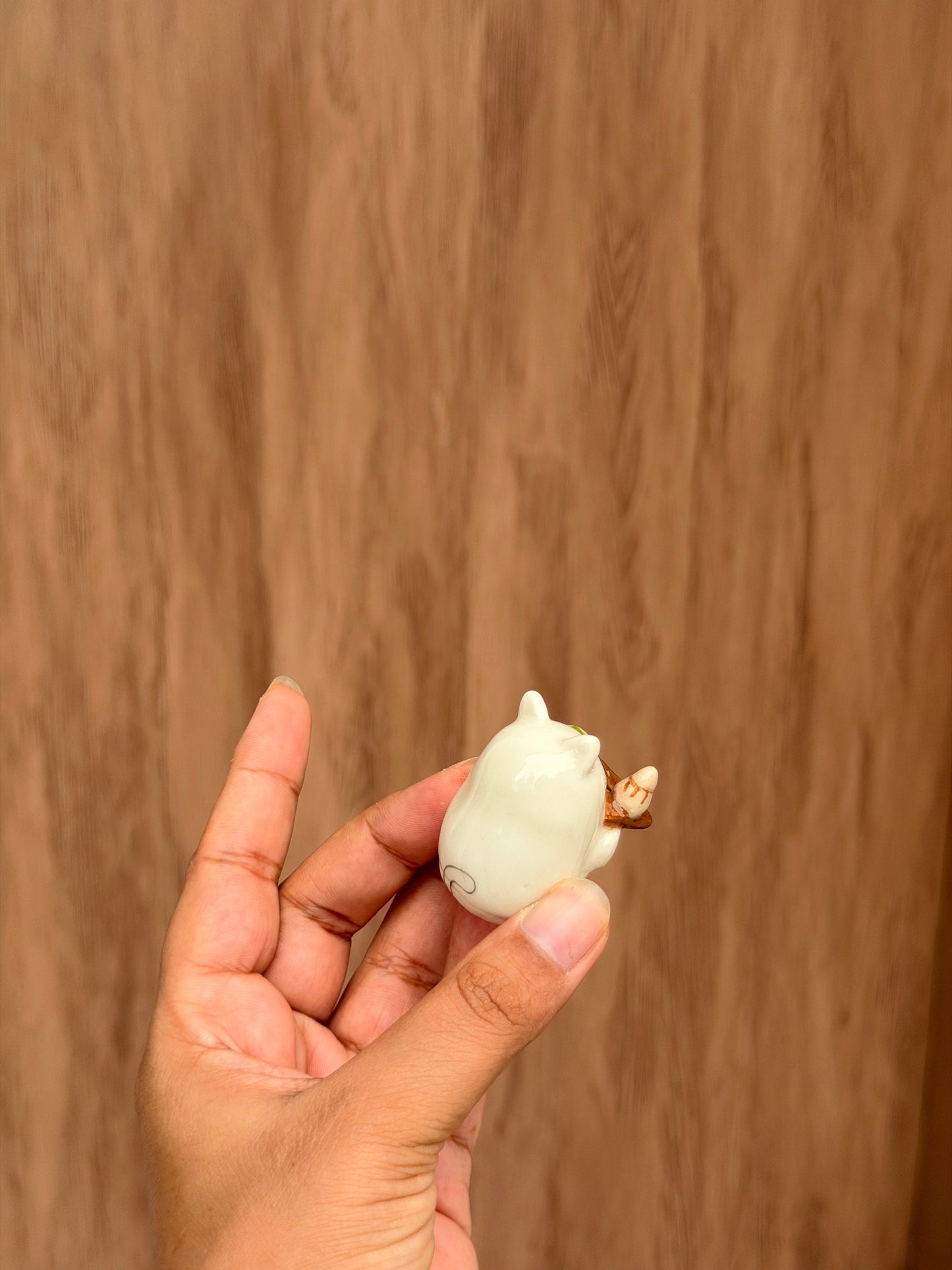 White Puffer Cat Chashaku holder