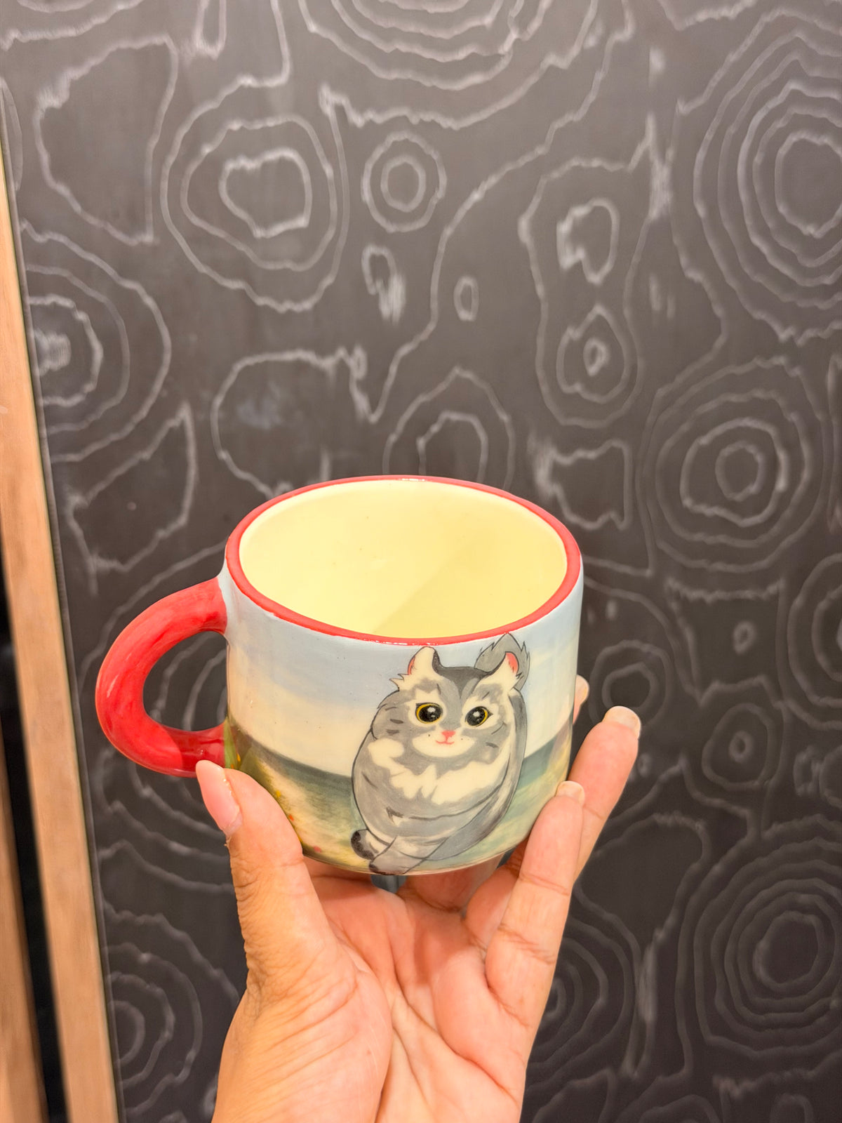 Grey cat mug