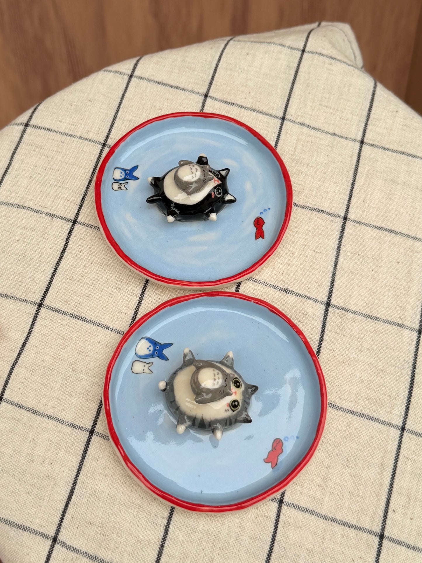 Grey Cat & Totoro trinket