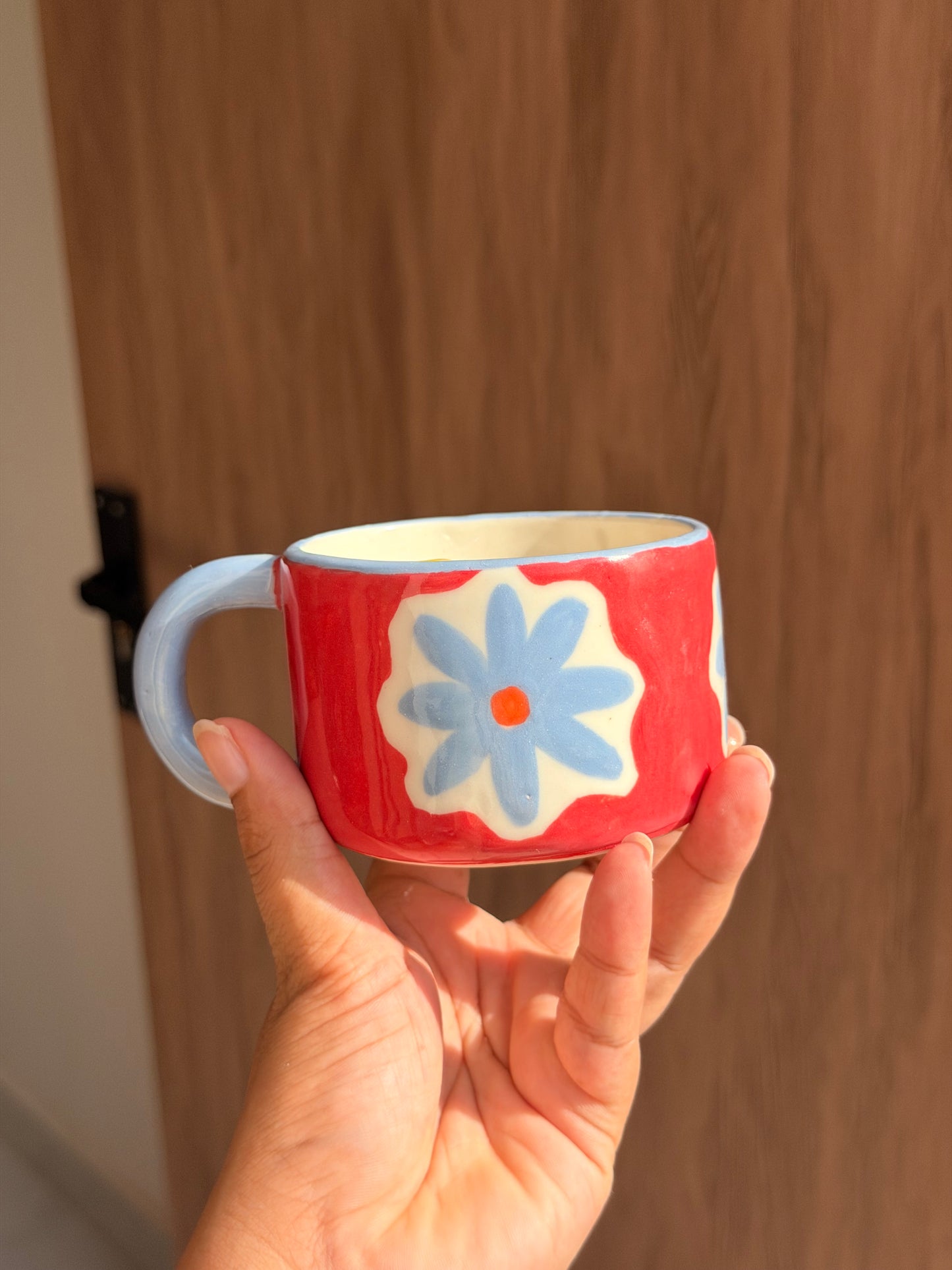 White cat mug