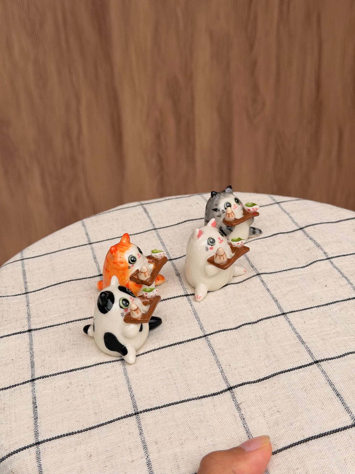 Orange Puffer Cat Chashaku holder