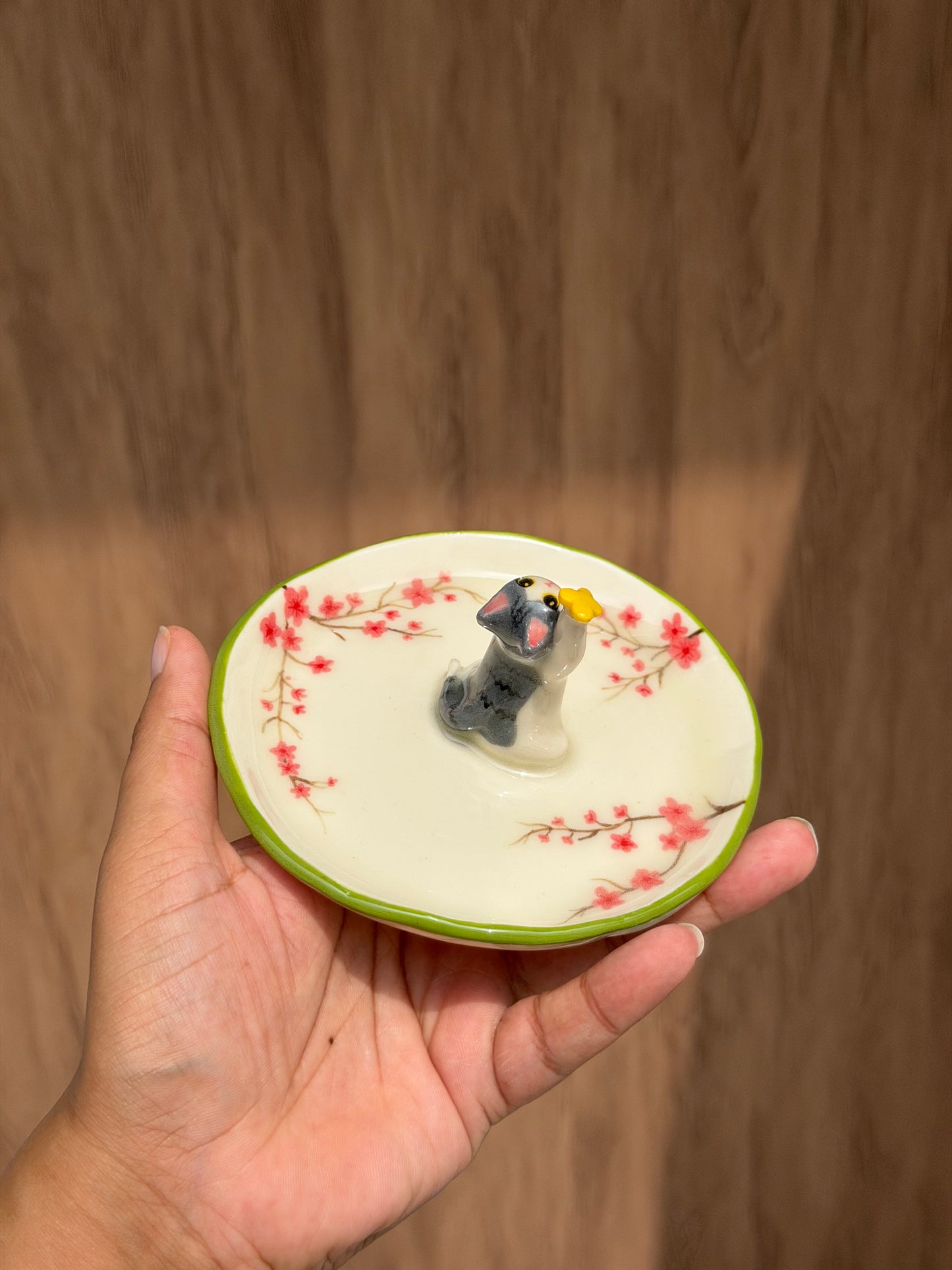 Grey cat sakura trinket