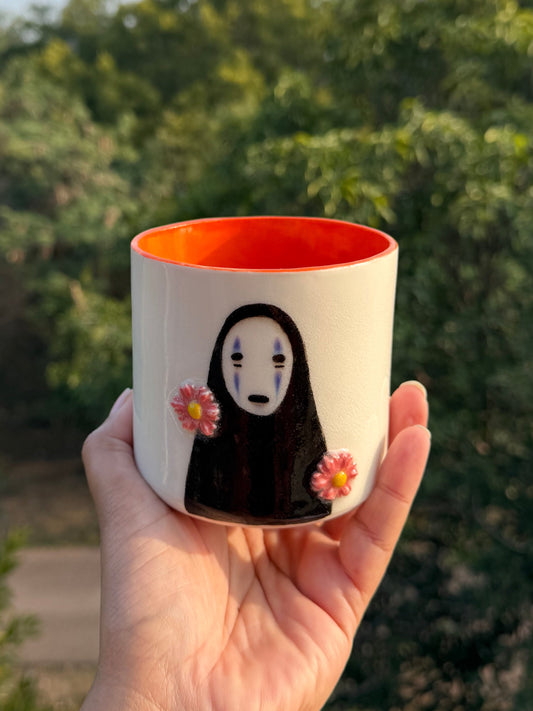 No Face no handle mug