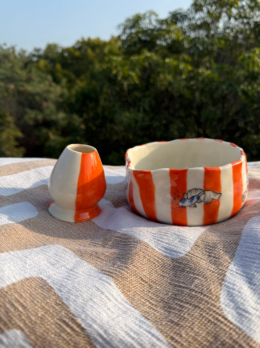 Koi fish Matcha pourer