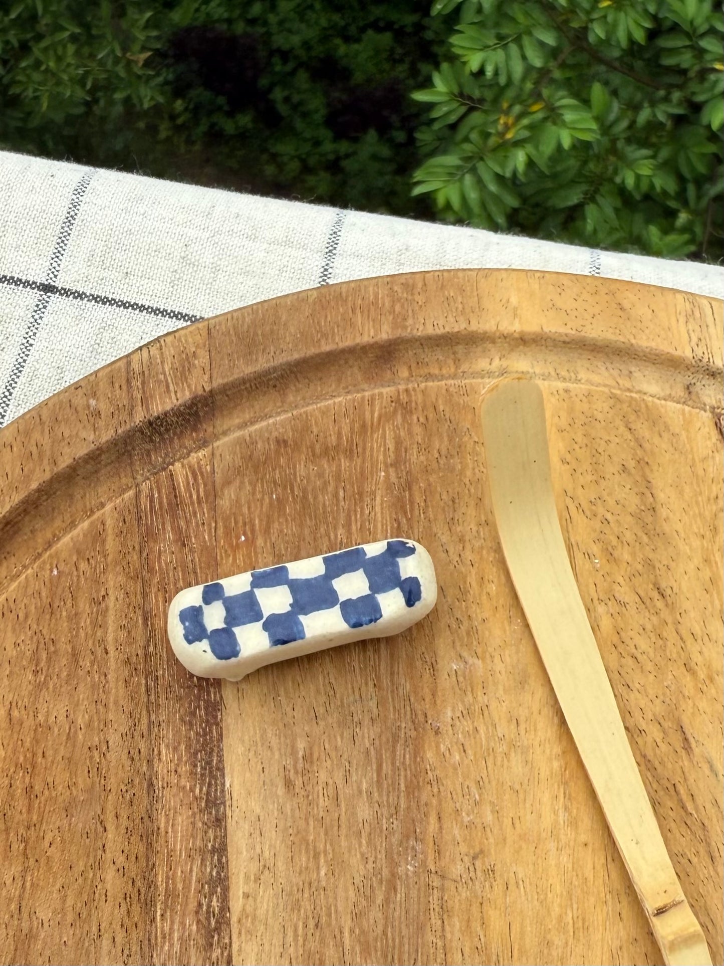Skateboard chashaku & chopstick holder (blue)