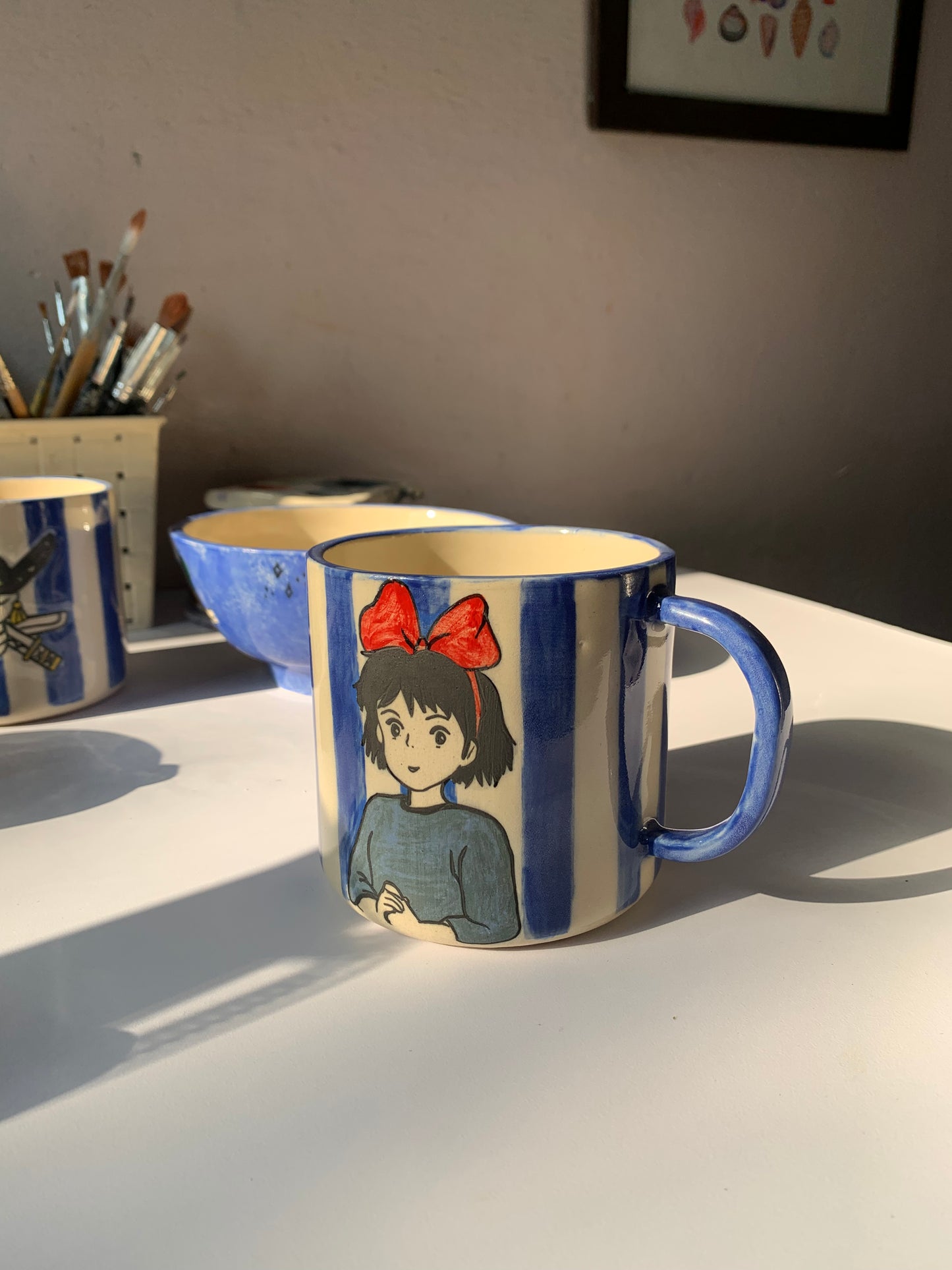 Kiki blue stripped mug